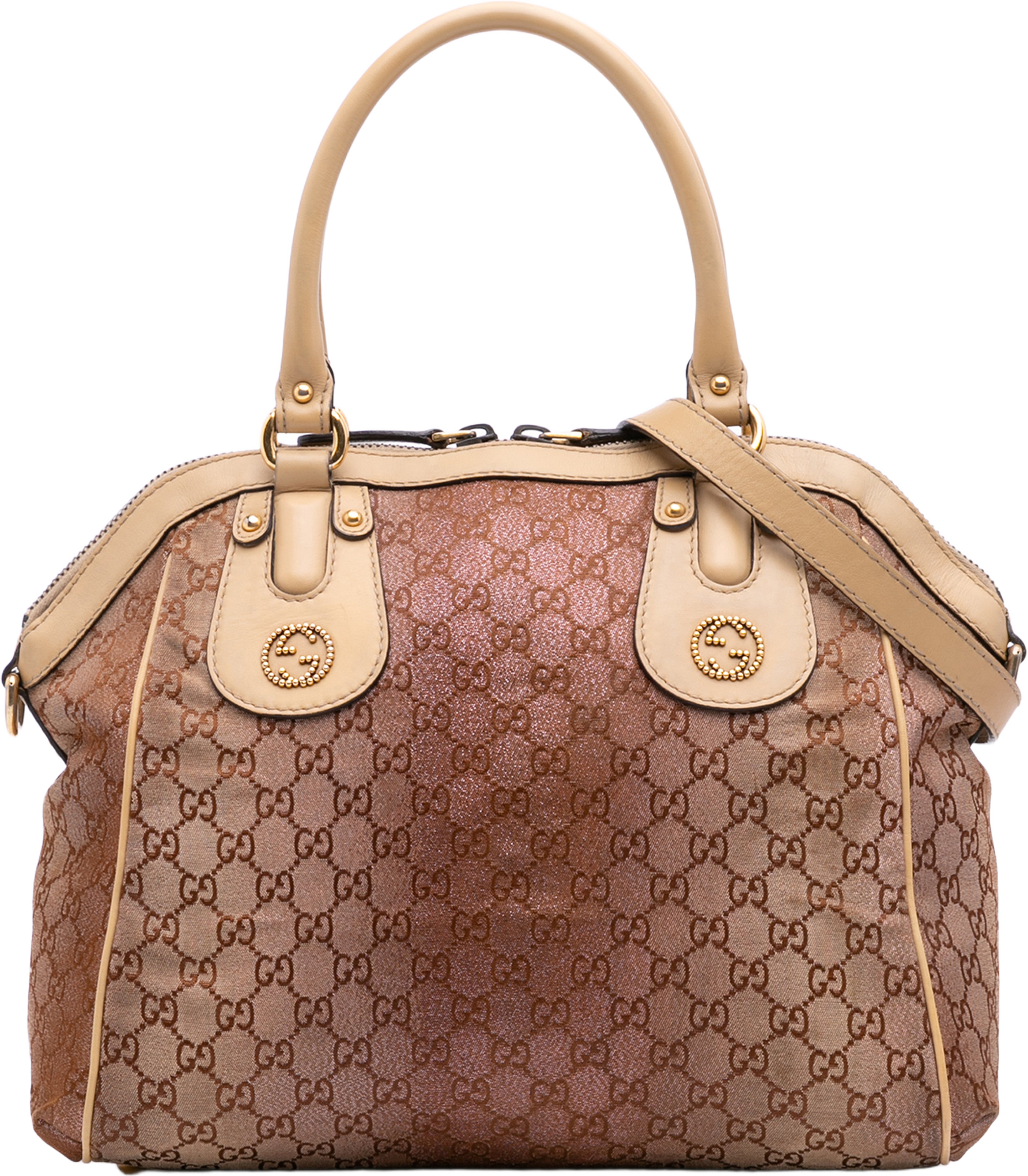 Gucci Medium Gg Lurex Scarlett Satchel, från Luxclusif, i färgen brown. Klicka för att öppna bilden i stort format