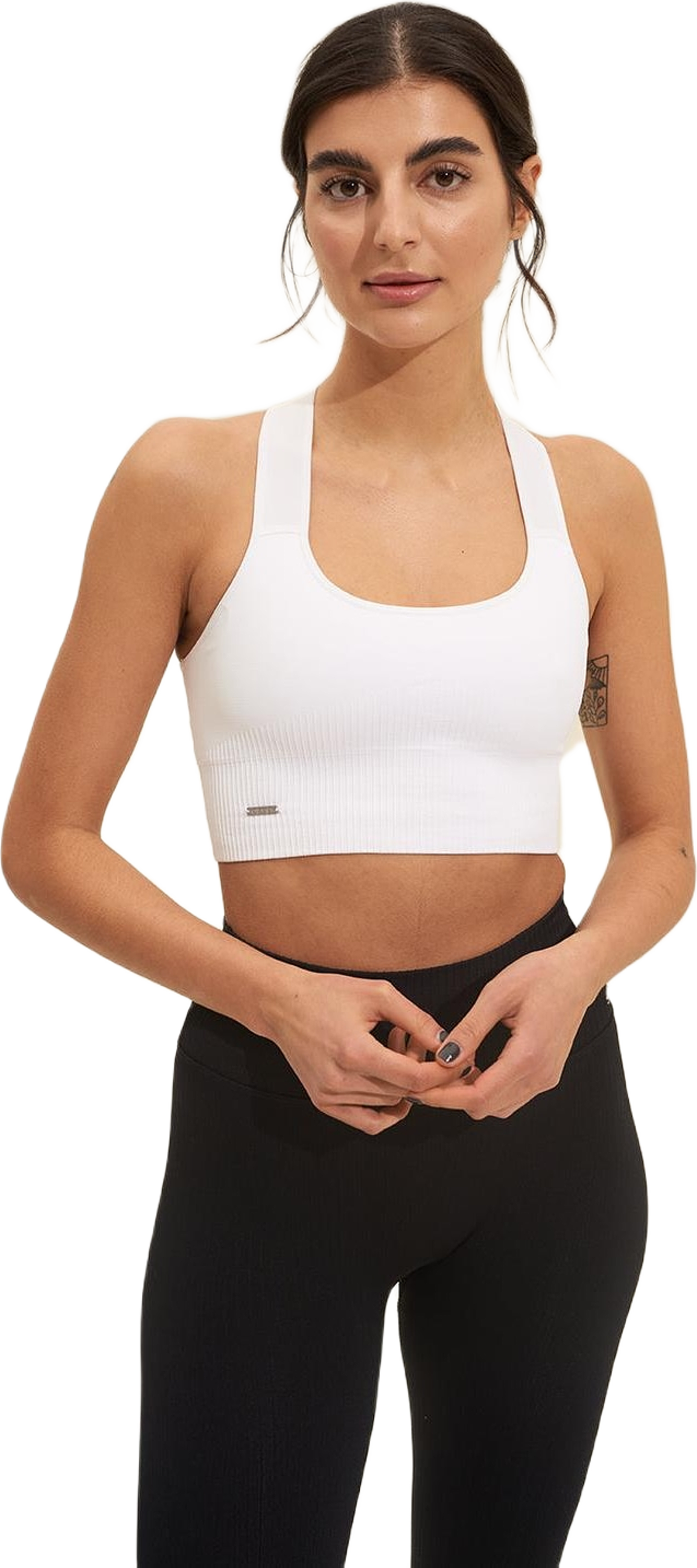 White High Support Ribbed Bra