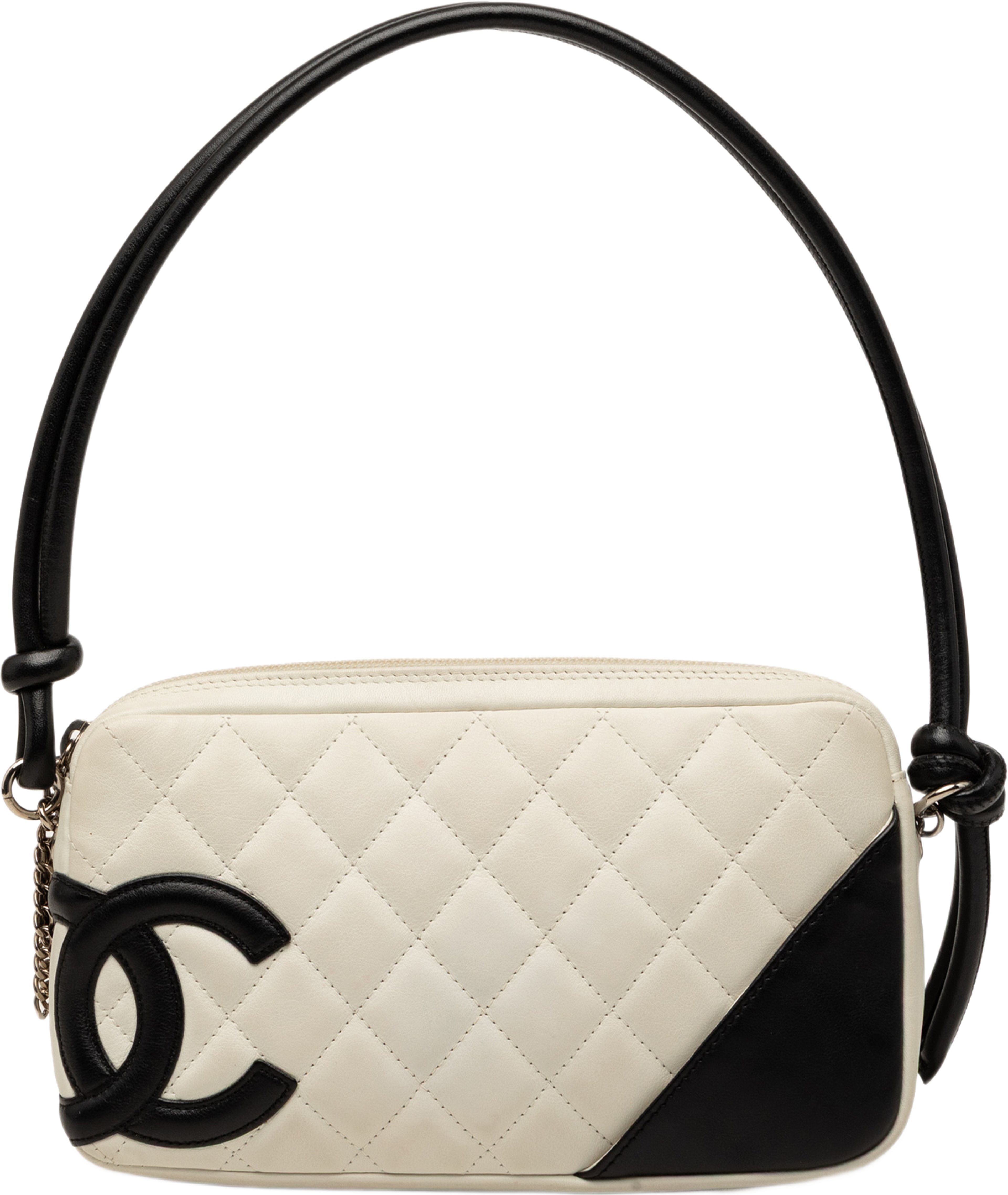 Chanel Quilted Lambskin Cambon Ligne Pochette, från Luxclusif, i färgen vit. Klicka för att öppna bilden i stort format