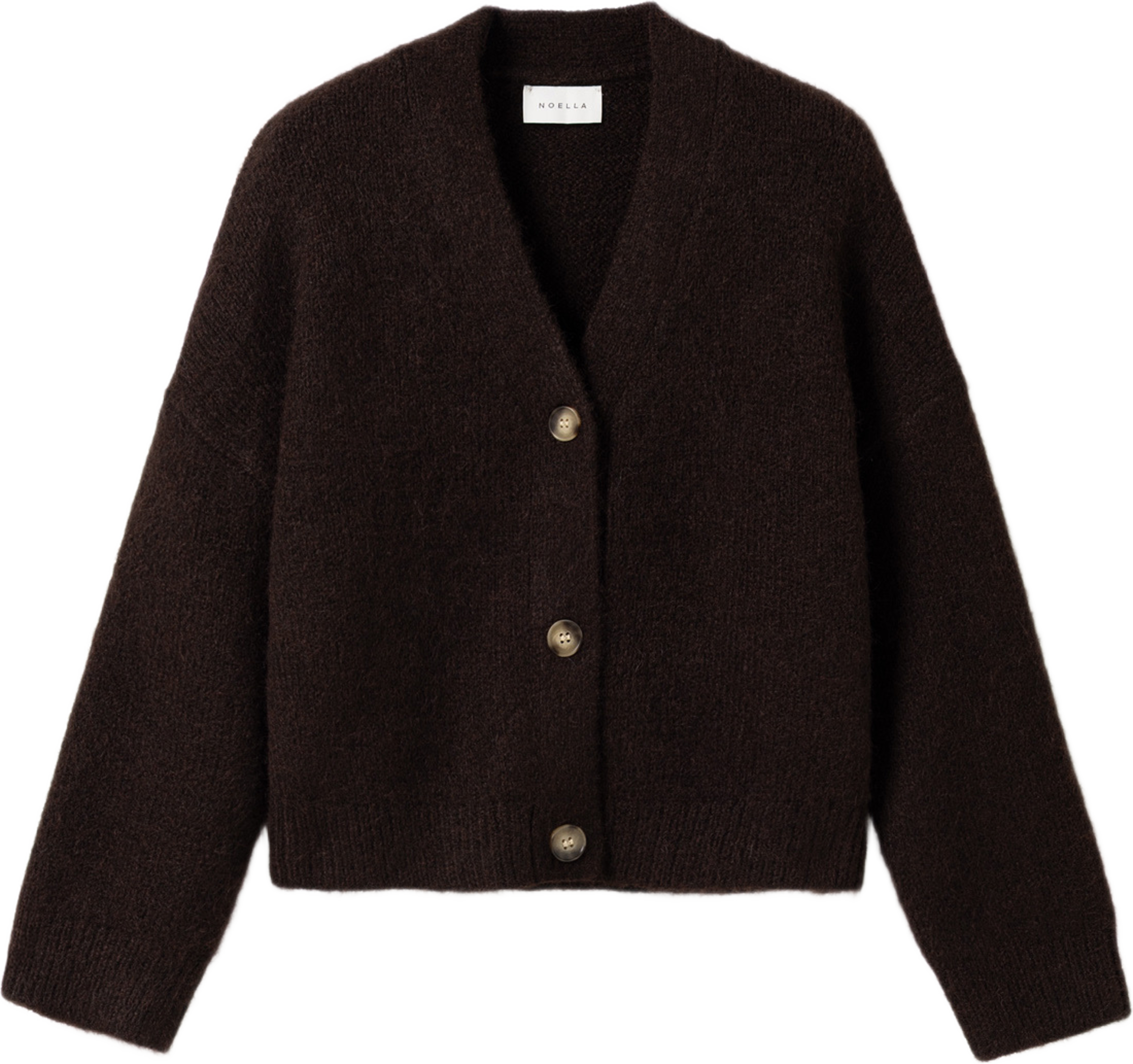 N-laiana Knit Cardigan - Chocolate, från Noella, i färgen chocolate. Klicka för att öppna bilden i stort format