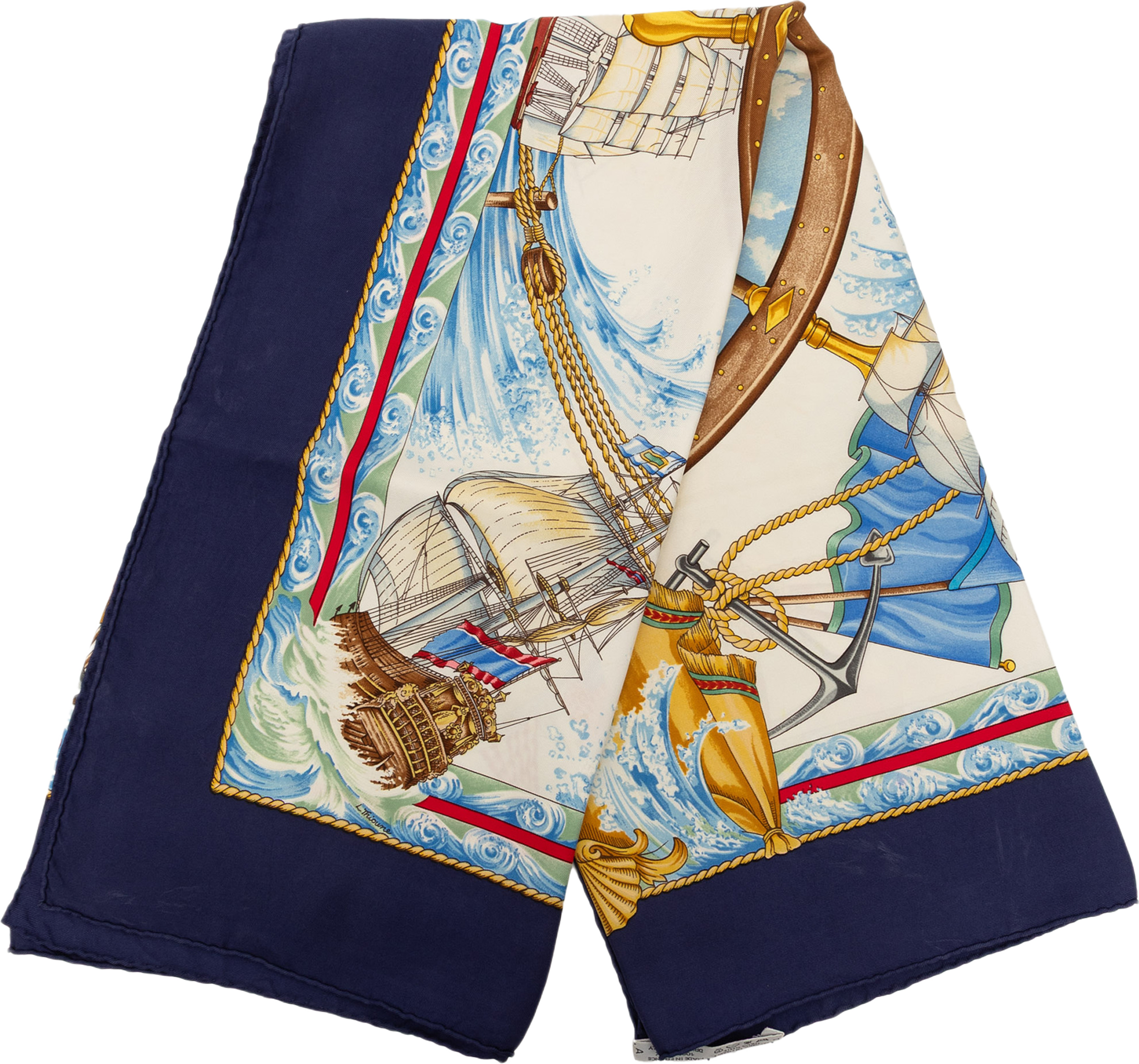 Hermès Vive Le Vent Silk Scarf 90, från Luxclusif, i färgen ivory. Klicka för att öppna bilden i stort format