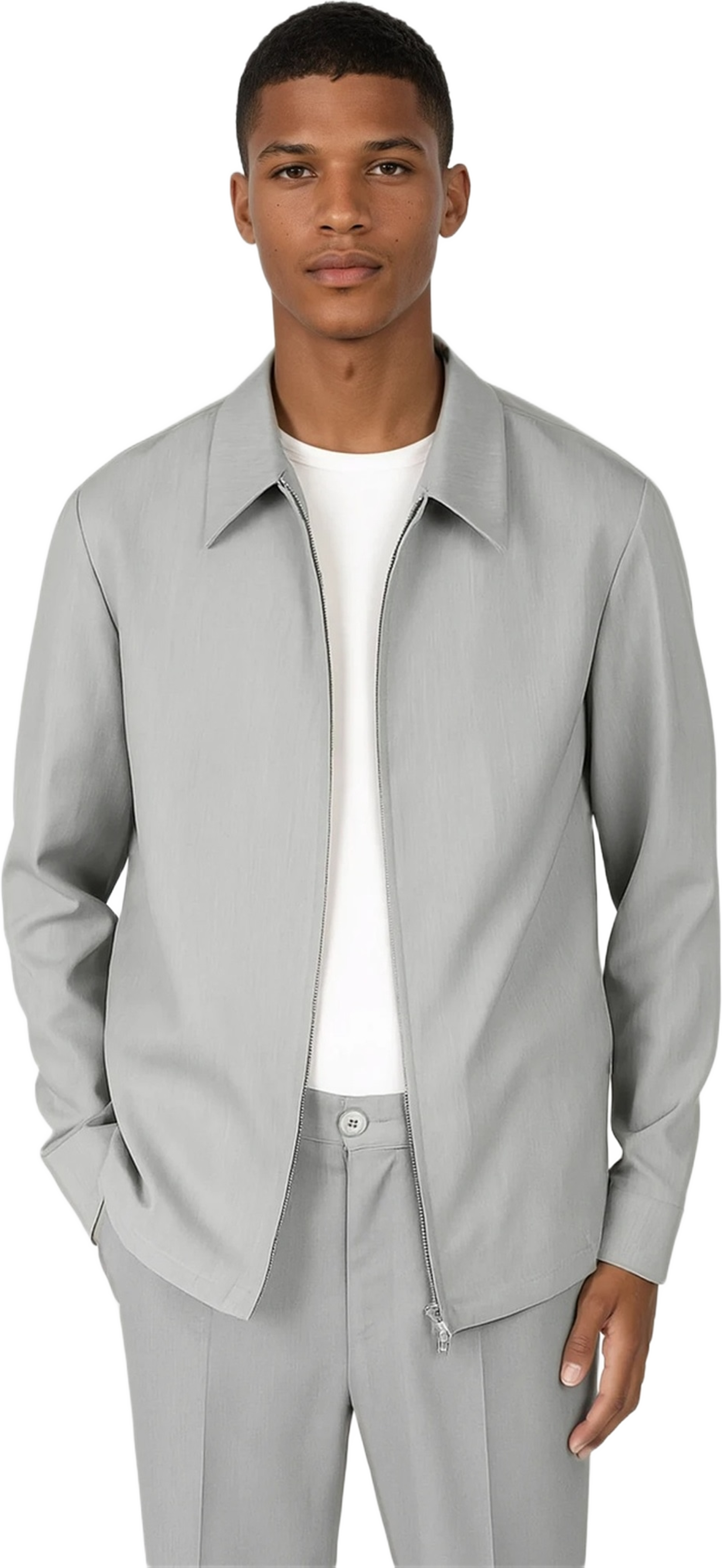 Evander Suit Zip Overshirt, från Ciszere, i färgen grey. Klicka för att öppna bilden i stort format