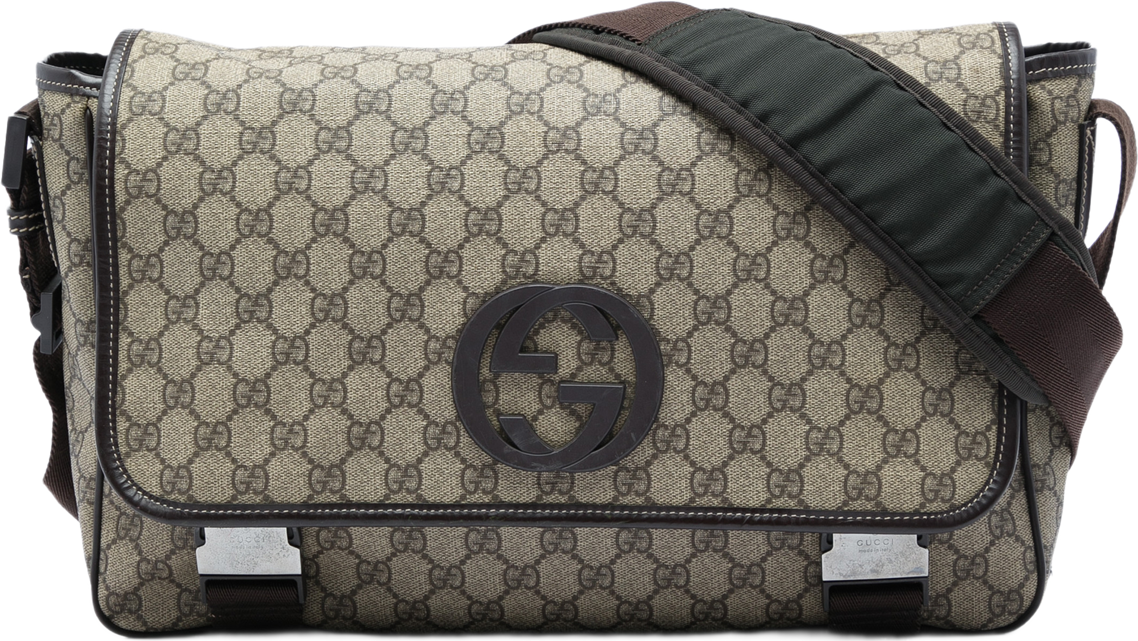Gucci Gg Supreme Interlocking G Crossbody, från Luxclusif, i färgen beige. Klicka för att öppna bilden i stort format