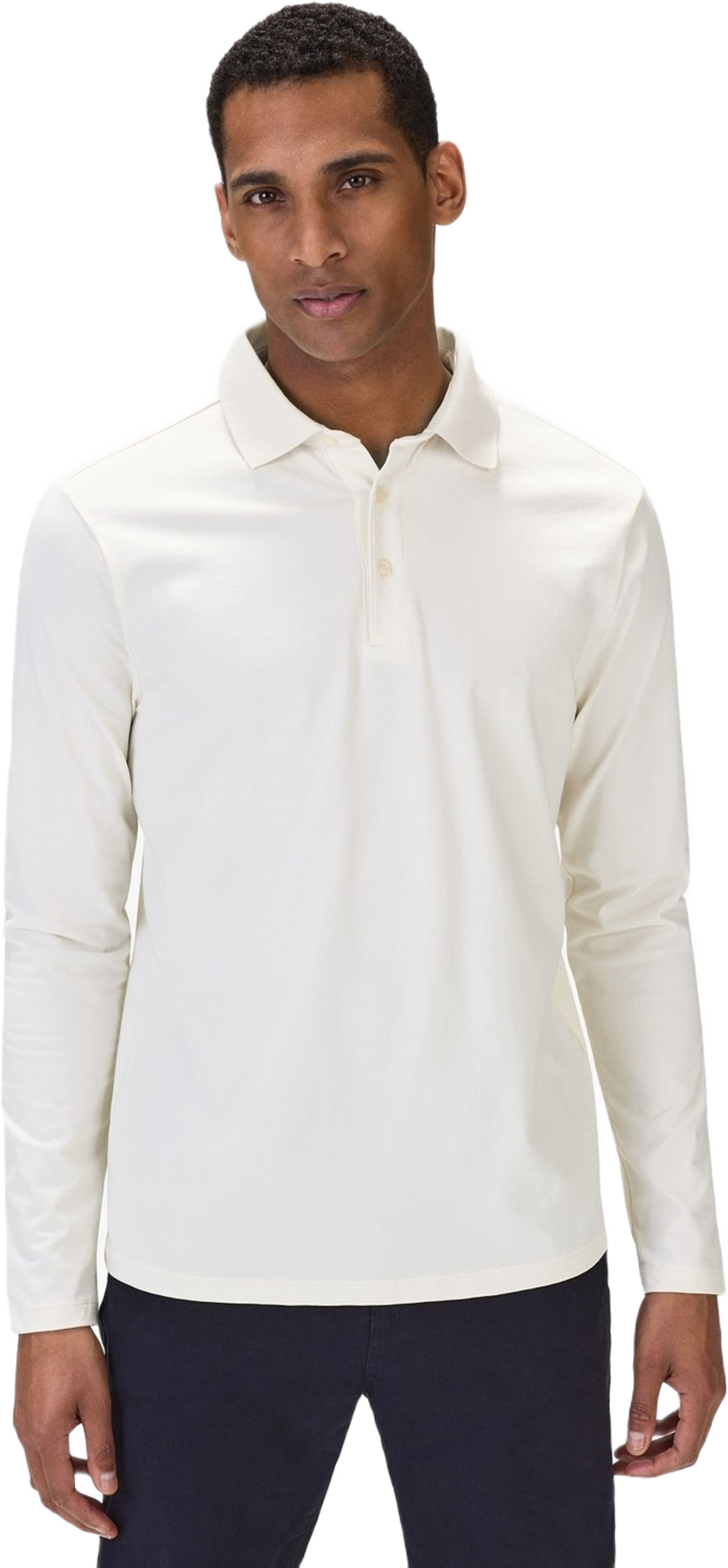 Cotton Fitted Stretch L/s Polo Shirt Jersey