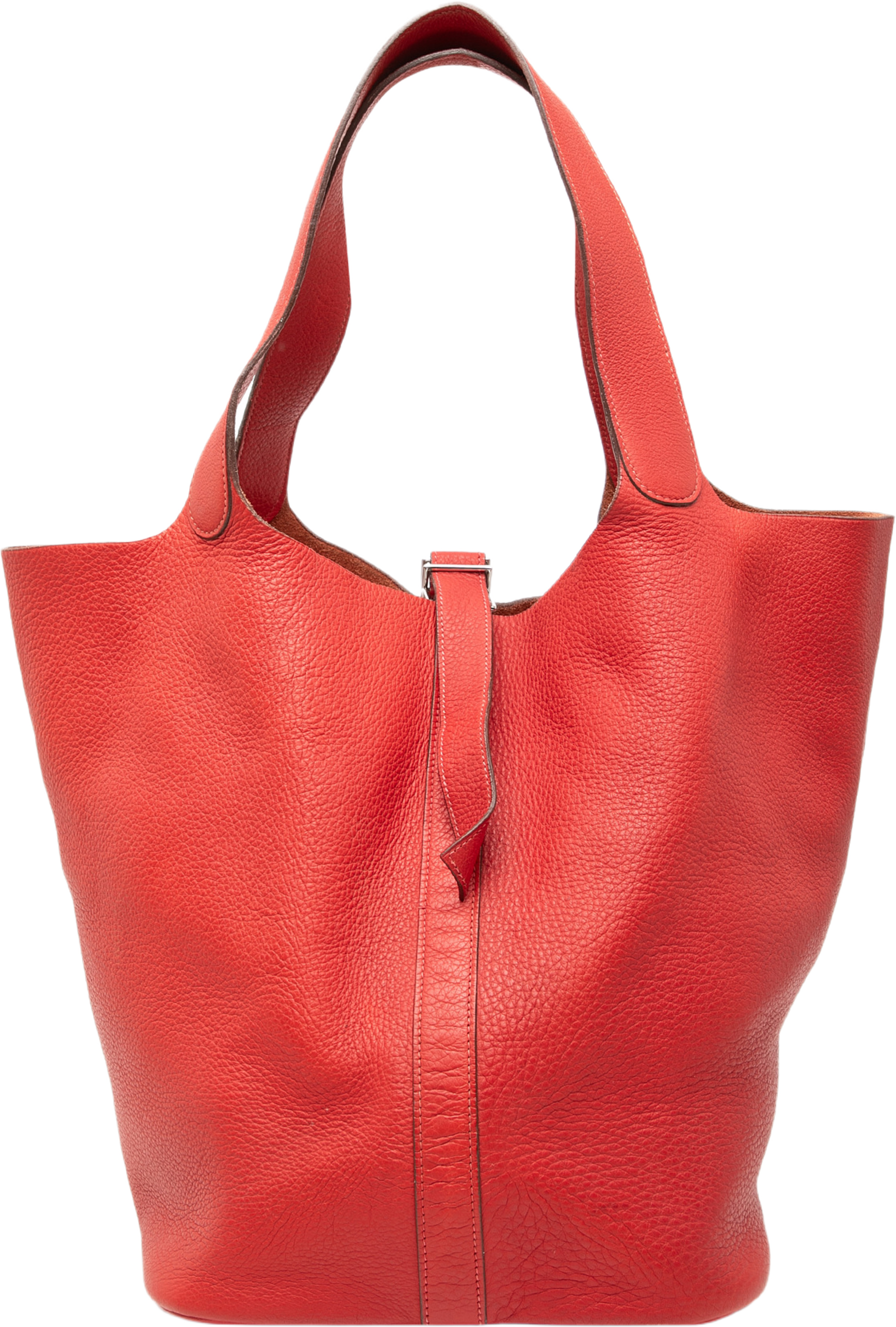 Hermès Clemence Picotin Lock 33, från Luxclusif, i färgen red. Klicka för att öppna bilden i stort format