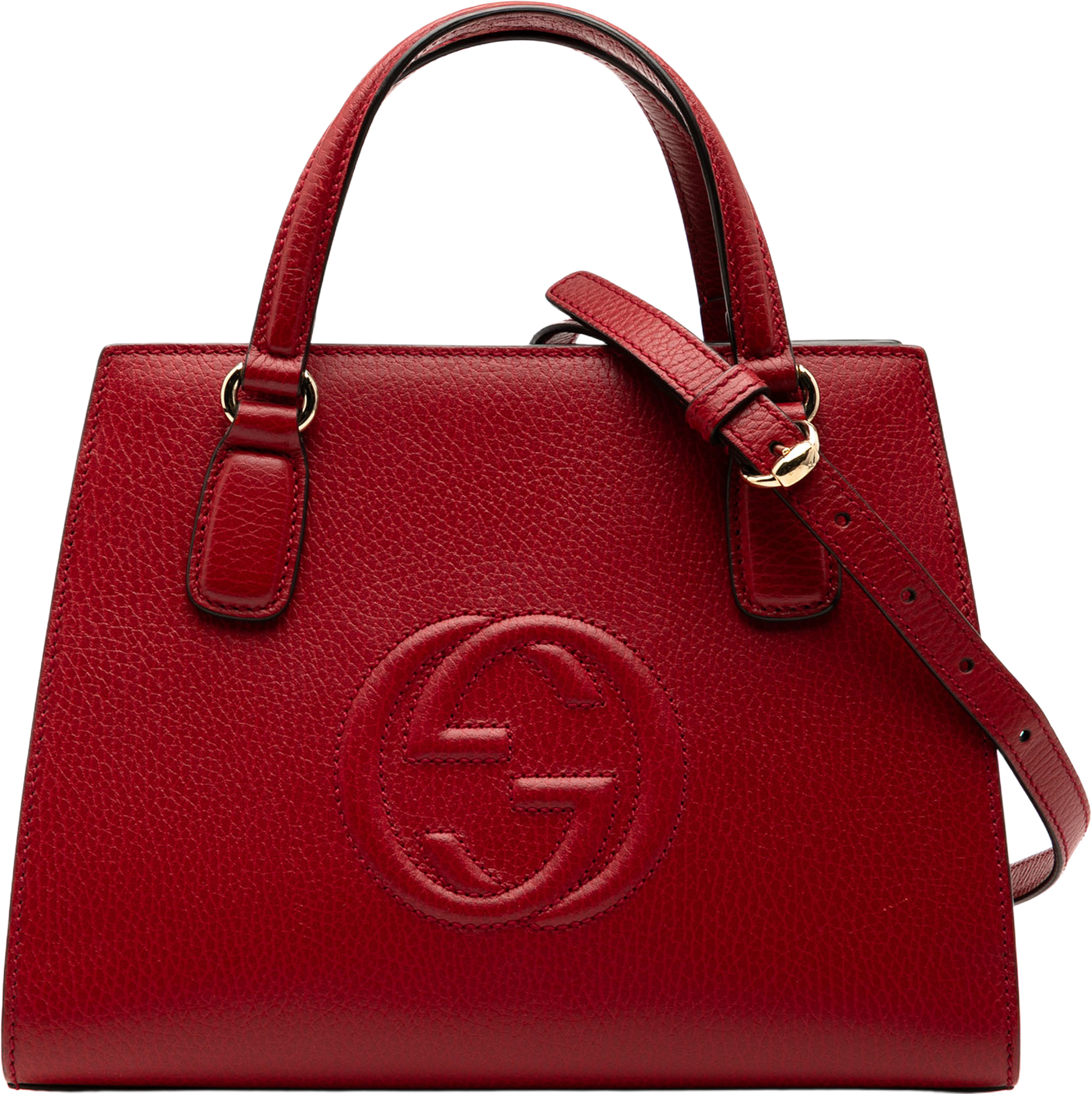 Gucci Medium Dollar Calf Soho Top Handle Convertible Tote, från Luxclusif, i färgen red. Klicka för att öppna bilden i stort format