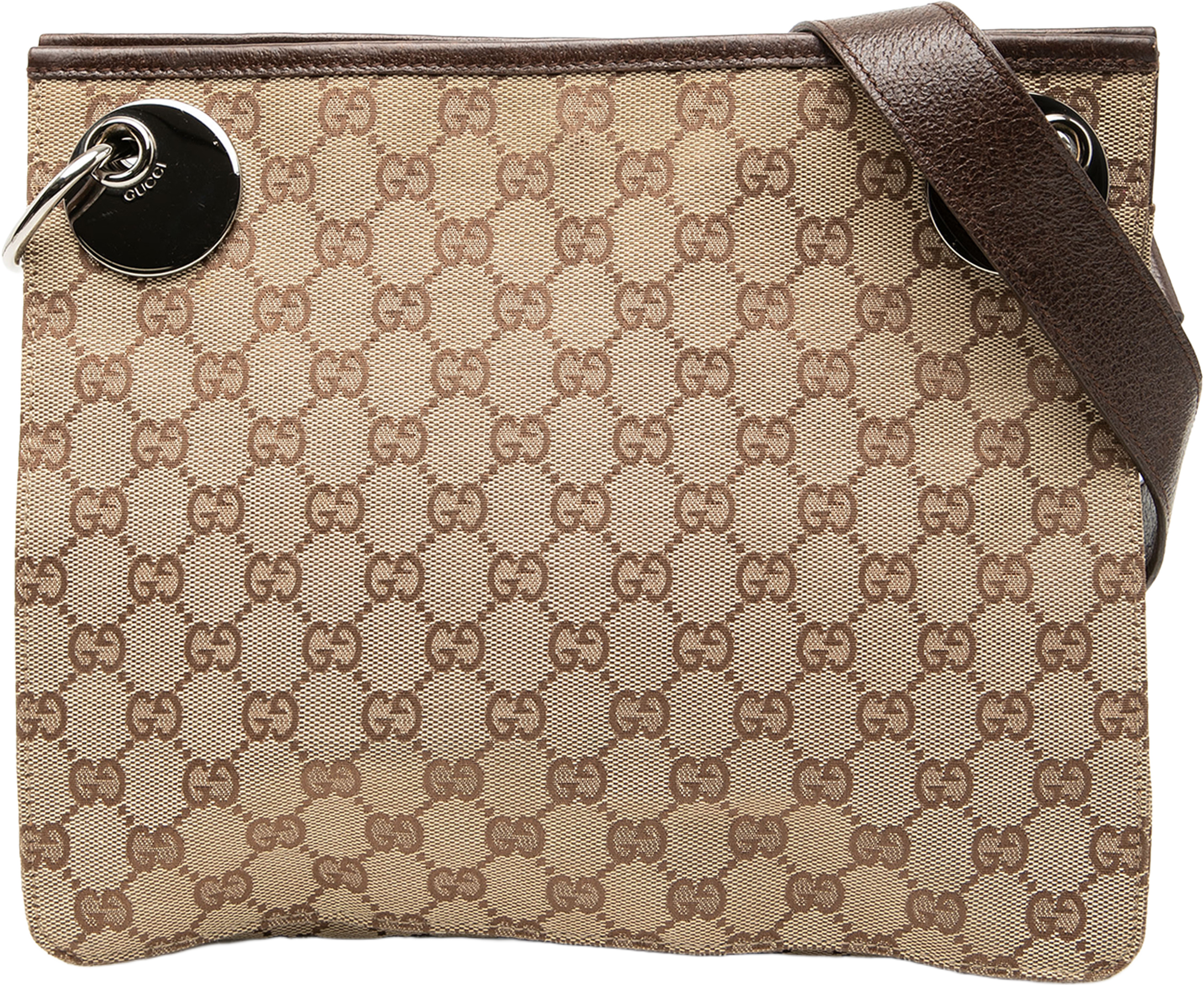 Gucci Gg Canvas Eclipse Crossbody, från Luxclusif, i färgen beige. Klicka för att öppna bilden i stort format