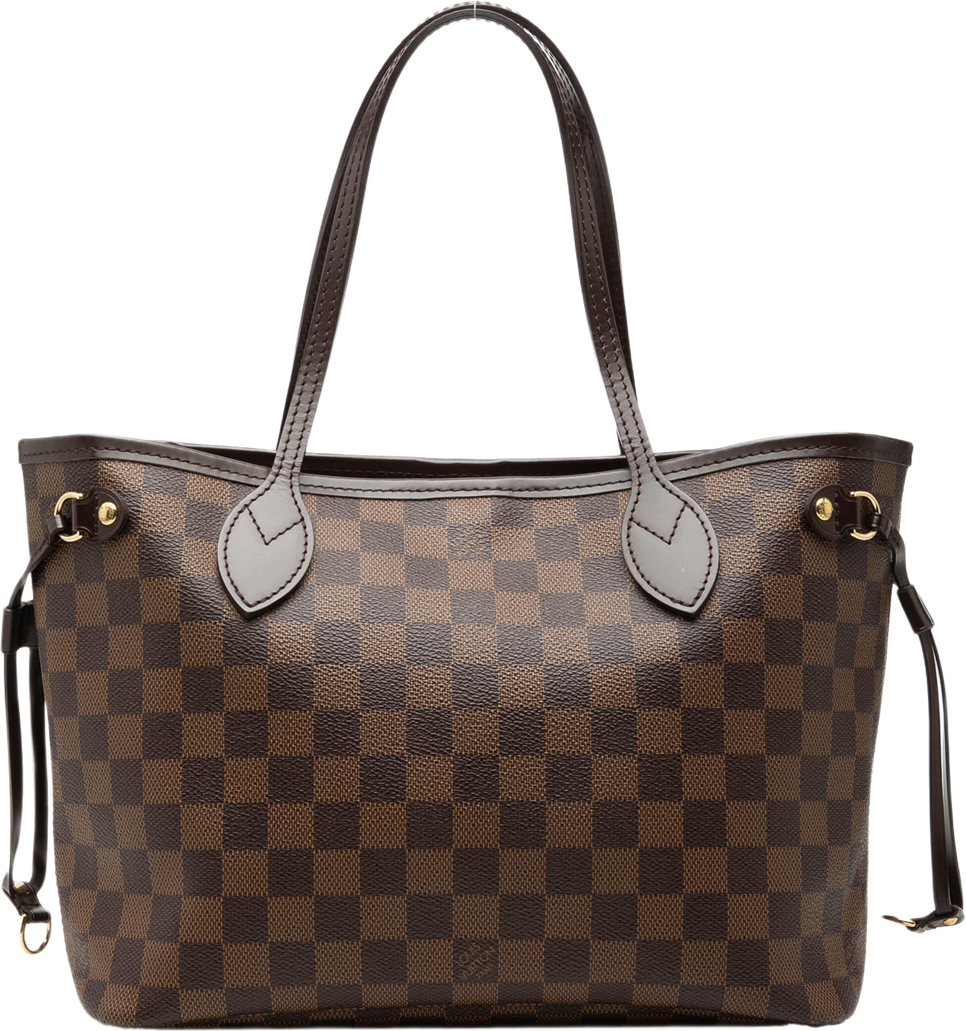 Louis Vuitton Damier Ebene Neverfull Pm, från Luxclusif, i färgen brun. Klicka för att öppna bilden i stort format