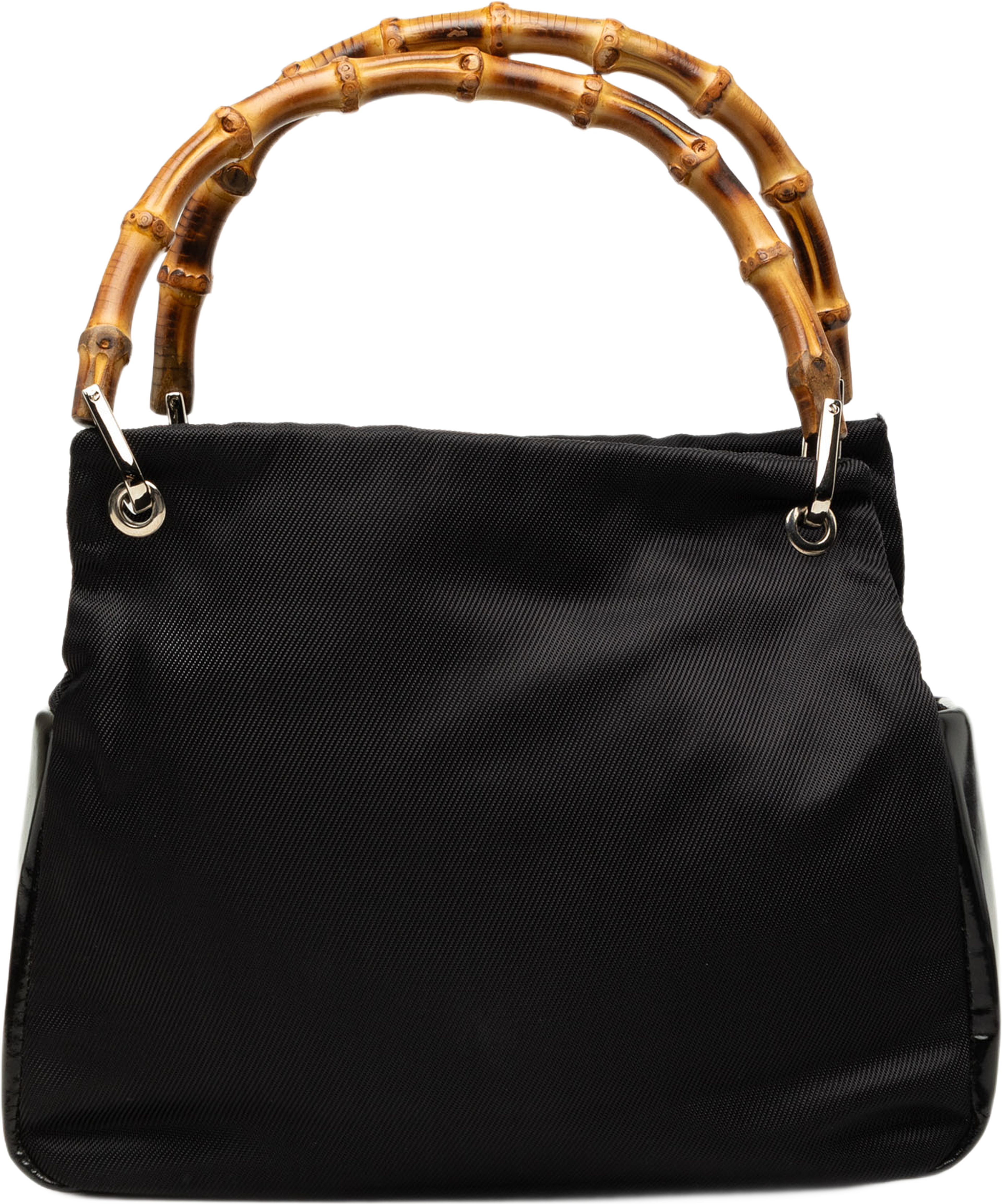 Gucci Nylon Bamboo Handbag, från Luxclusif, i färgen svart. Klicka för att öppna bilden i stort format