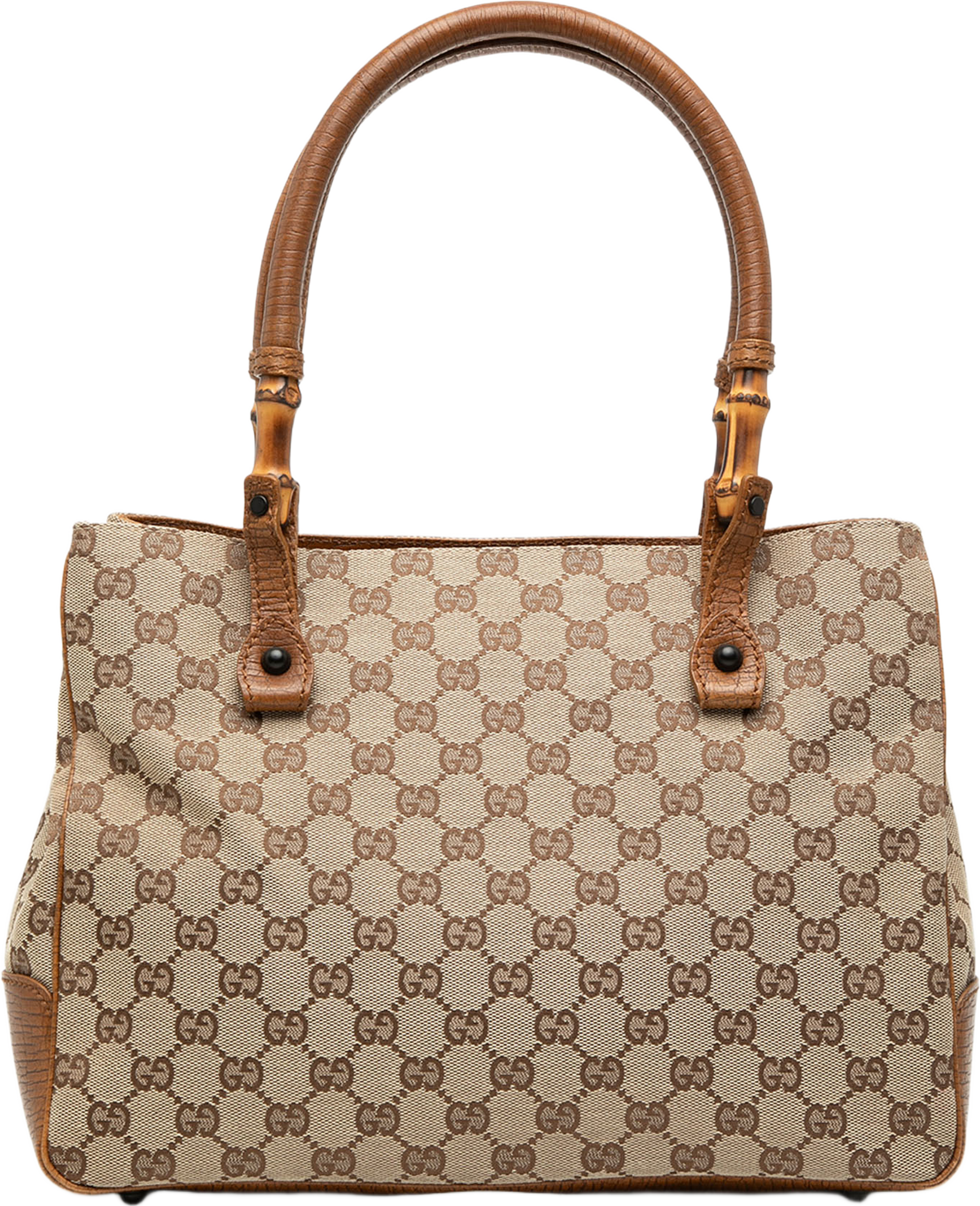 Gucci Gg Canvas Bamboo Tote, från Luxclusif, i färgen beige. Klicka för att öppna bilden i stort format