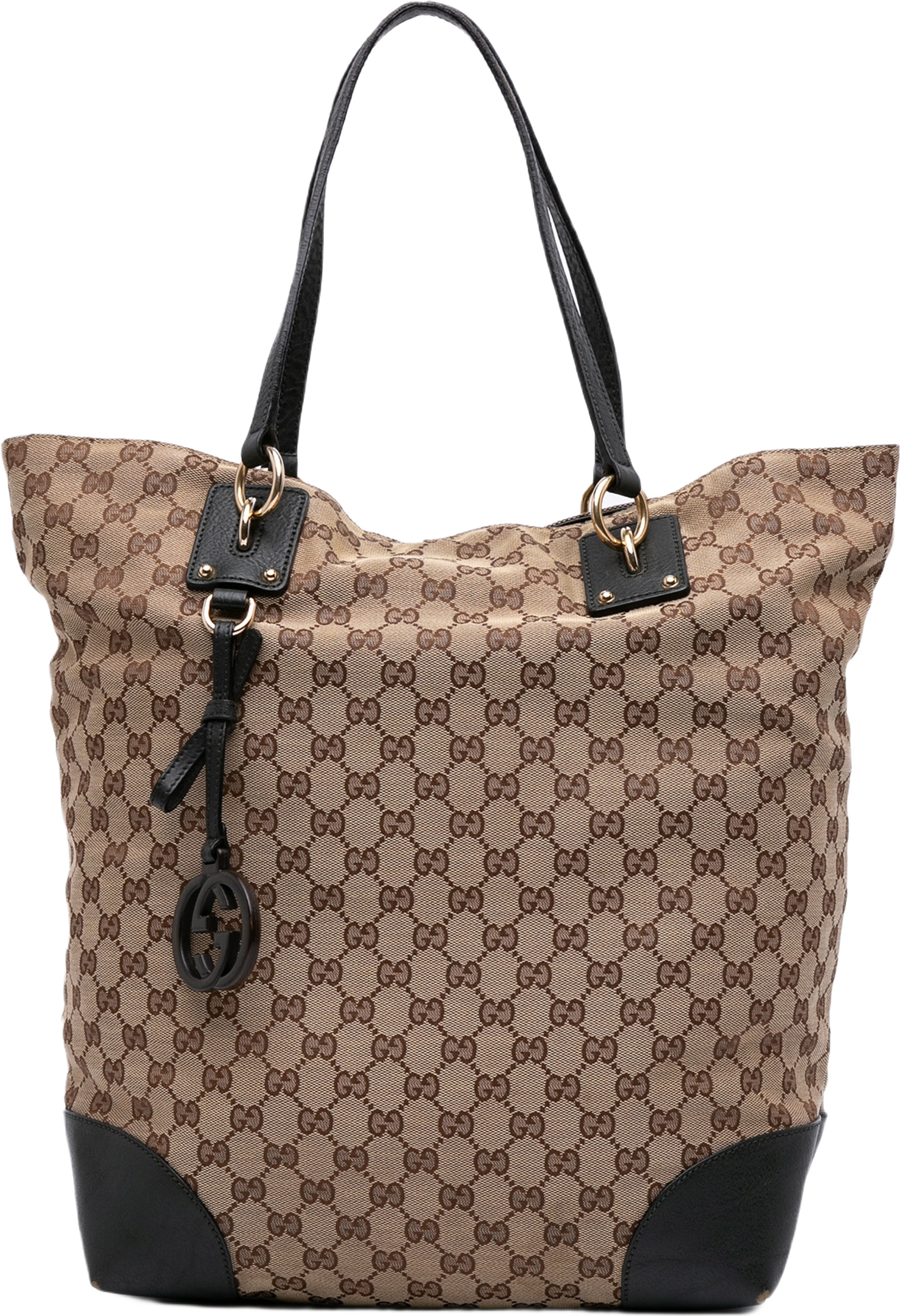 Gucci Large Gg Canvas Gg Charm Tote