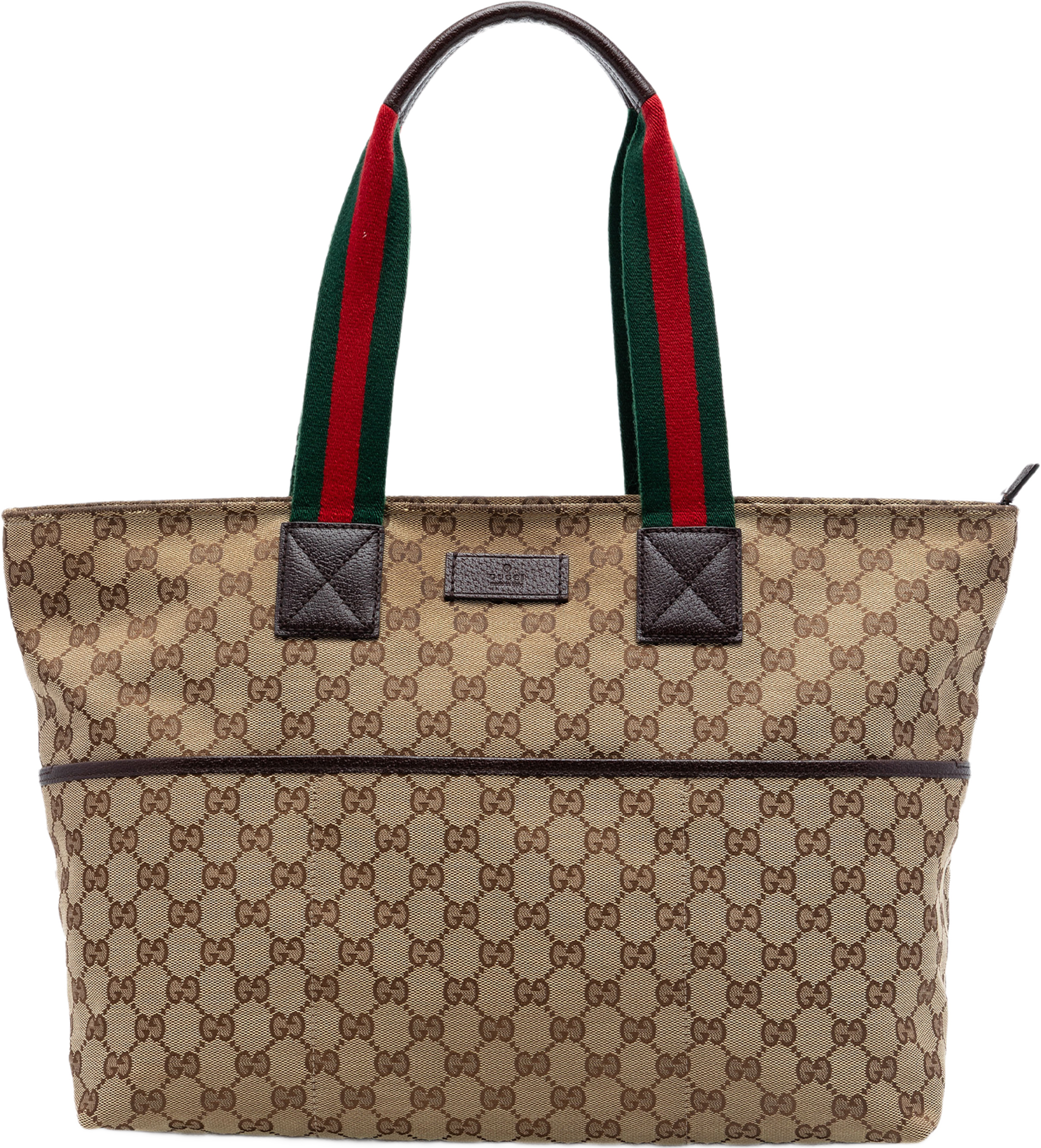 Gucci Gg Canvas Web Tote, från Luxclusif, i färgen beige. Klicka för att öppna bilden i stort format