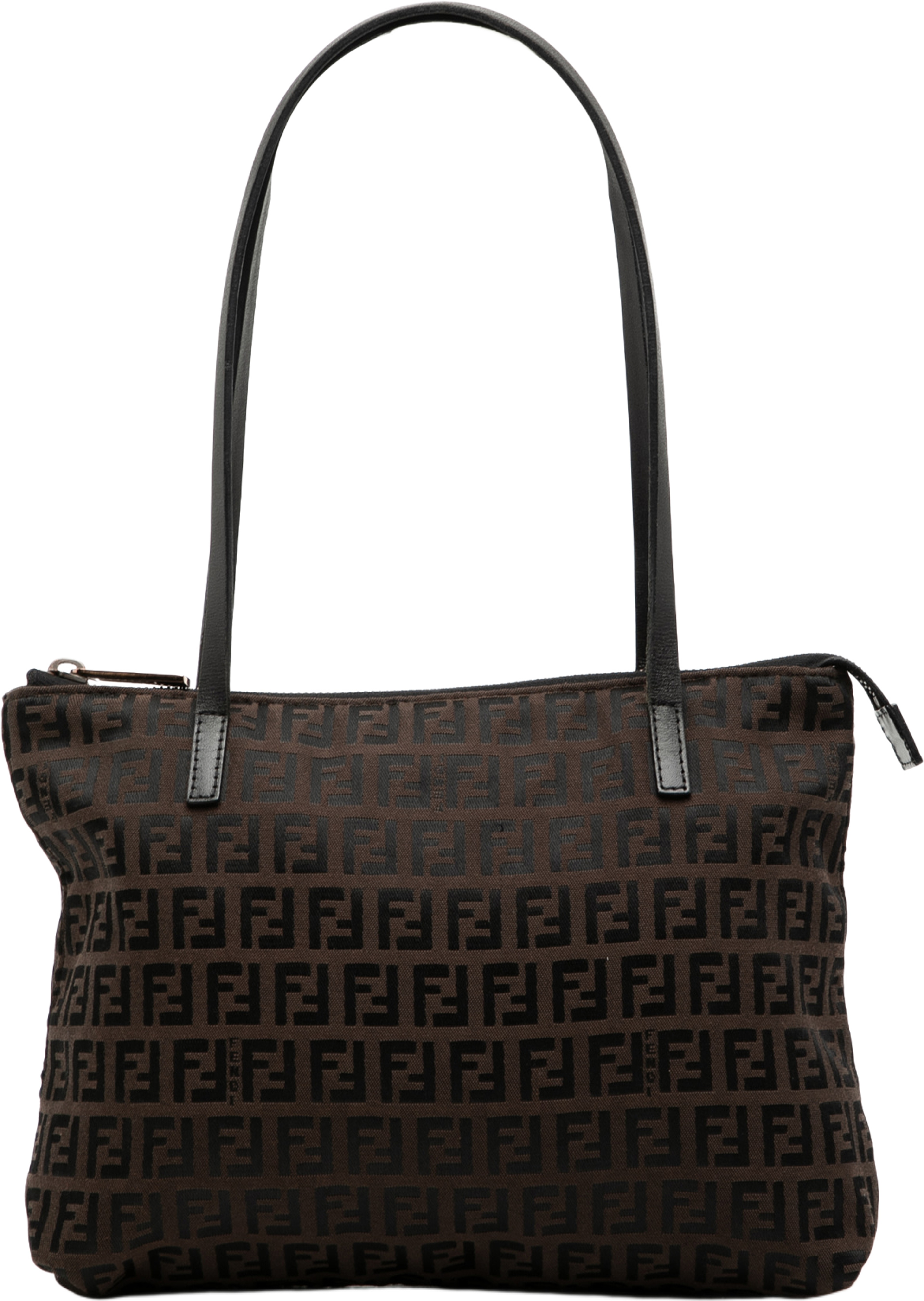 Fendi Zucchino Canvas Tote, från Luxclusif, i färgen dark brown. Klicka för att öppna bilden i stort format