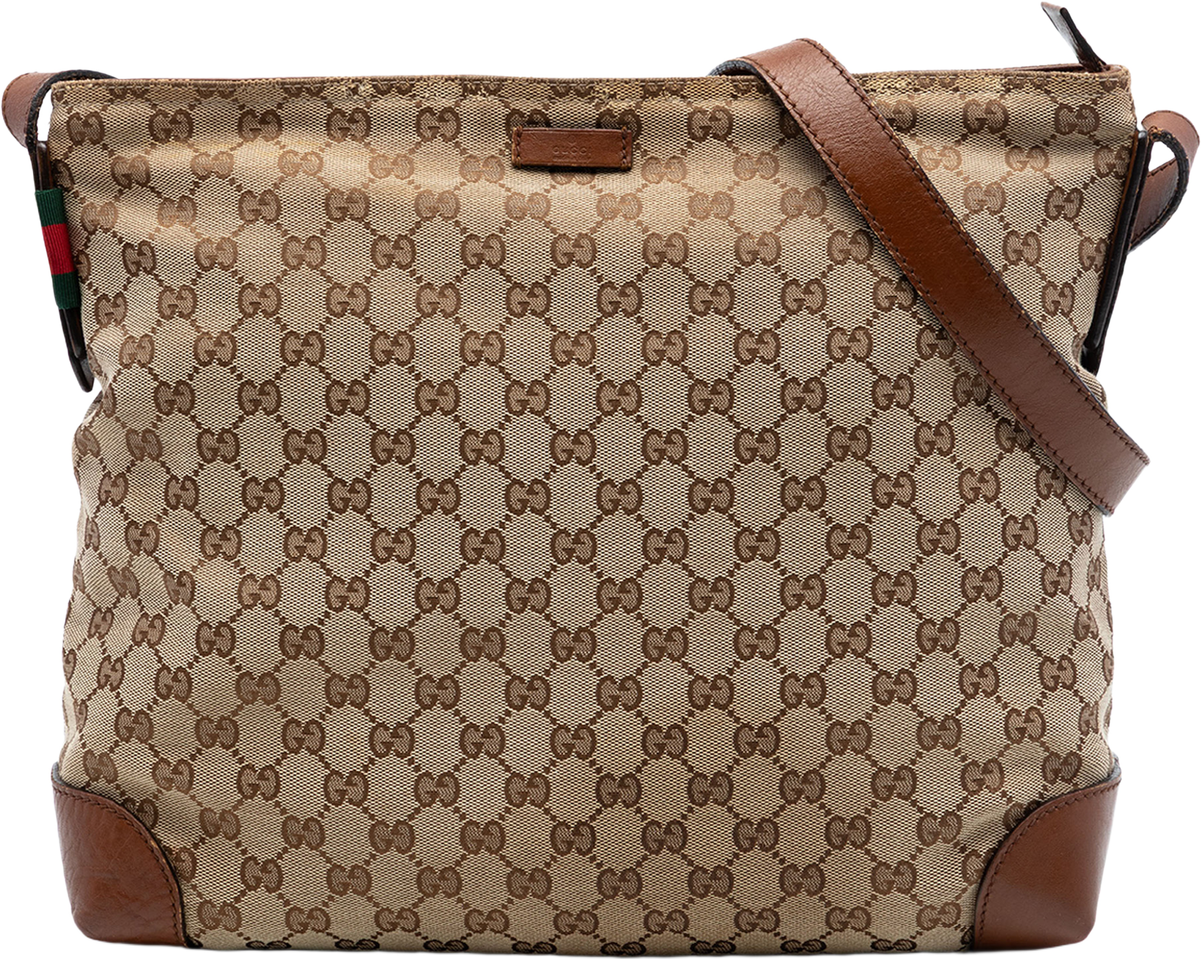 Gucci Gg Canvas Web Crossbody, från Luxclusif, i färgen beige. Klicka för att öppna bilden i stort format