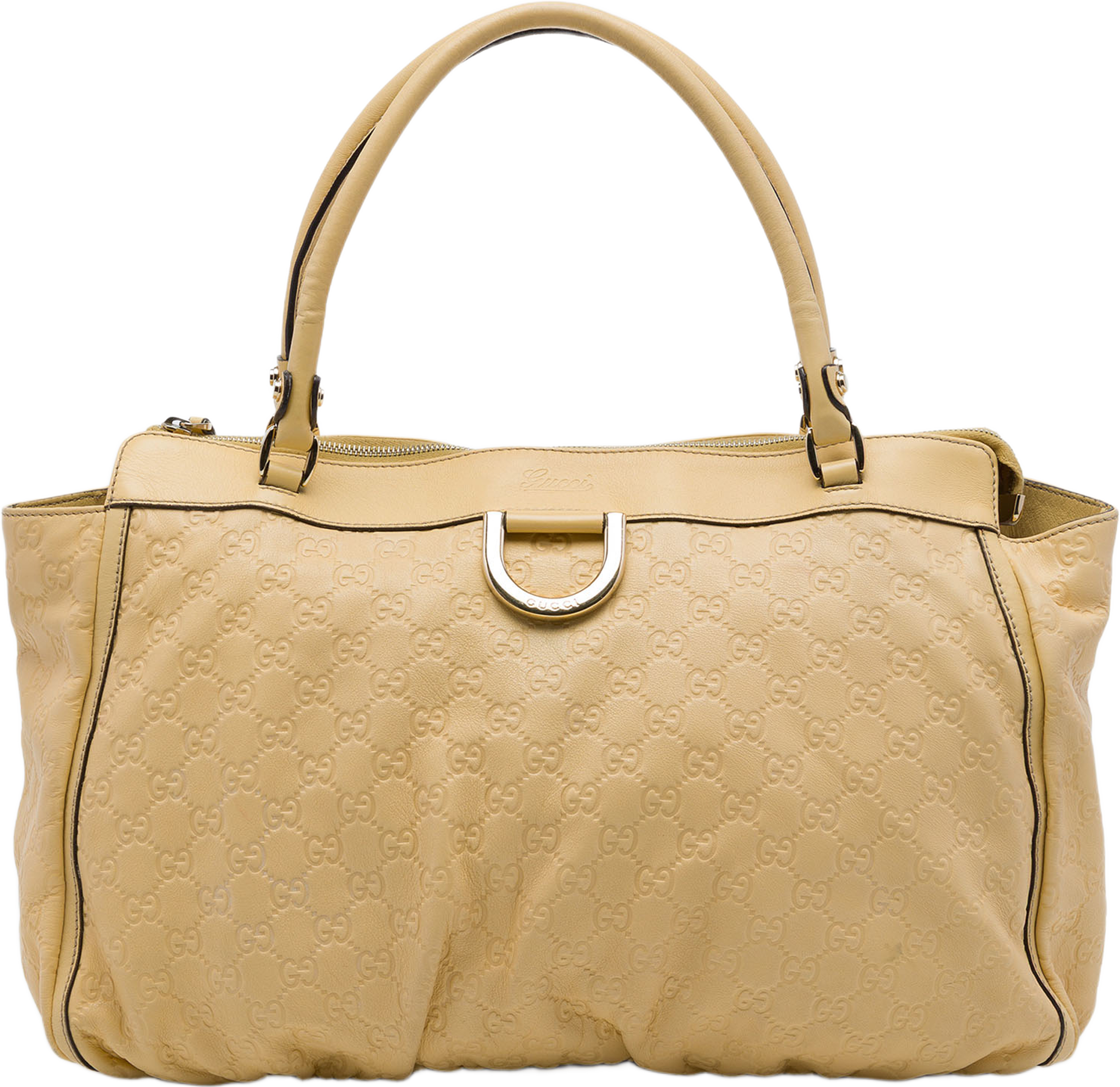Gucci Guccissima Abbey D Ring Tote, från Luxclusif, i färgen gul. Klicka för att öppna bilden i stort format