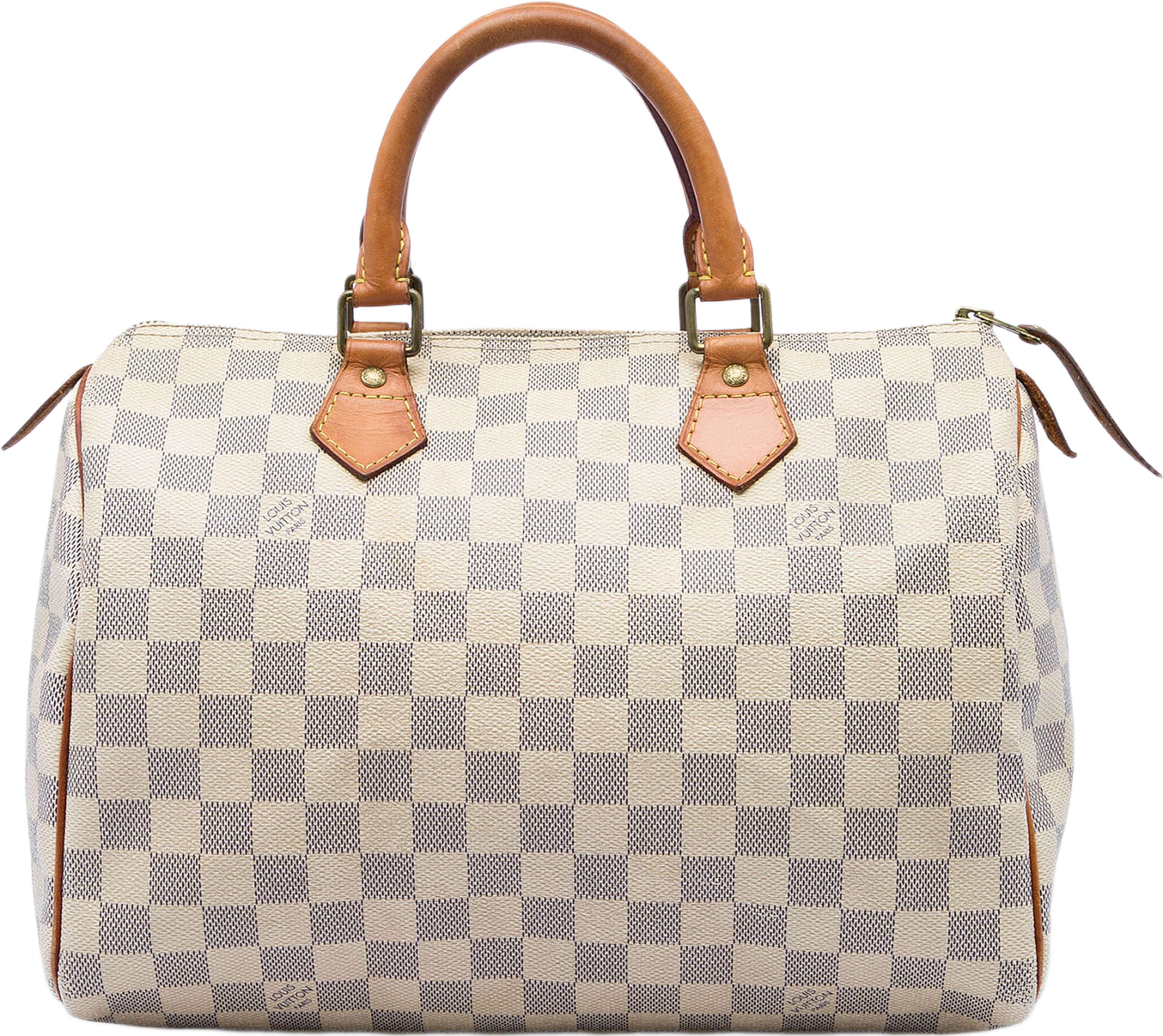 Louis Vuitton Damier Azur Speedy 30, från Luxclusif, i färgen vit. Klicka för att öppna bilden i stort format