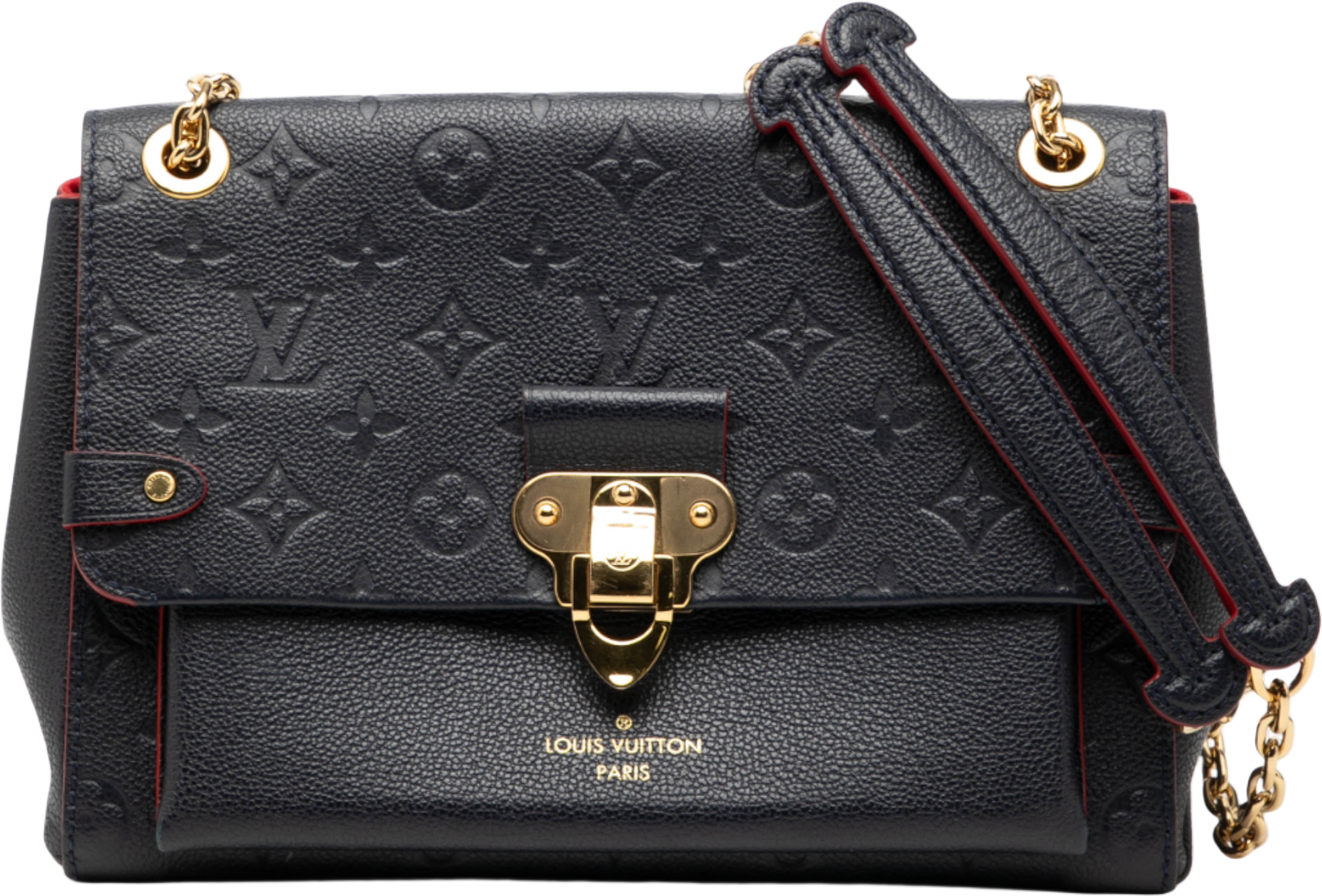 Louis Vuitton Monogram Empreinte Vavin Pm, från Luxclusif, i färgen navy. Klicka för att öppna bilden i stort format