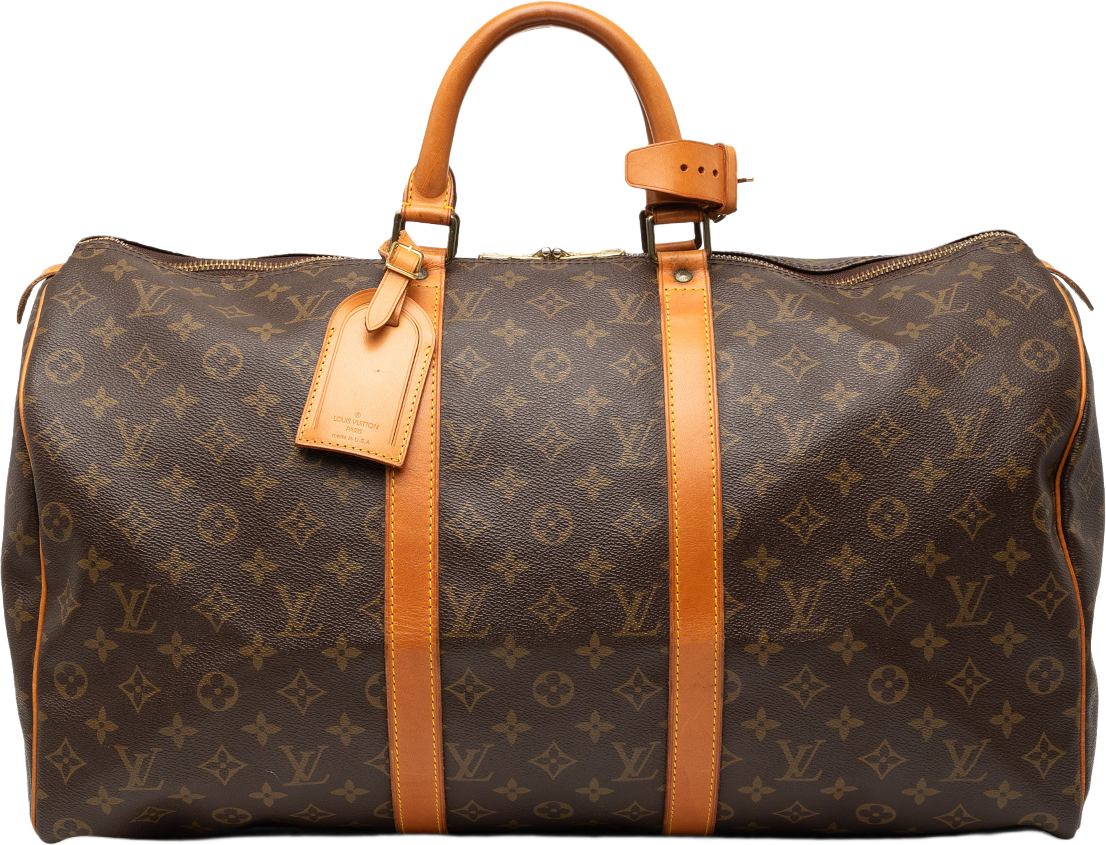 Louis Vuitton Monogram Keepall 50, från Luxclusif, i färgen brown. Klicka för att öppna bilden i stort format