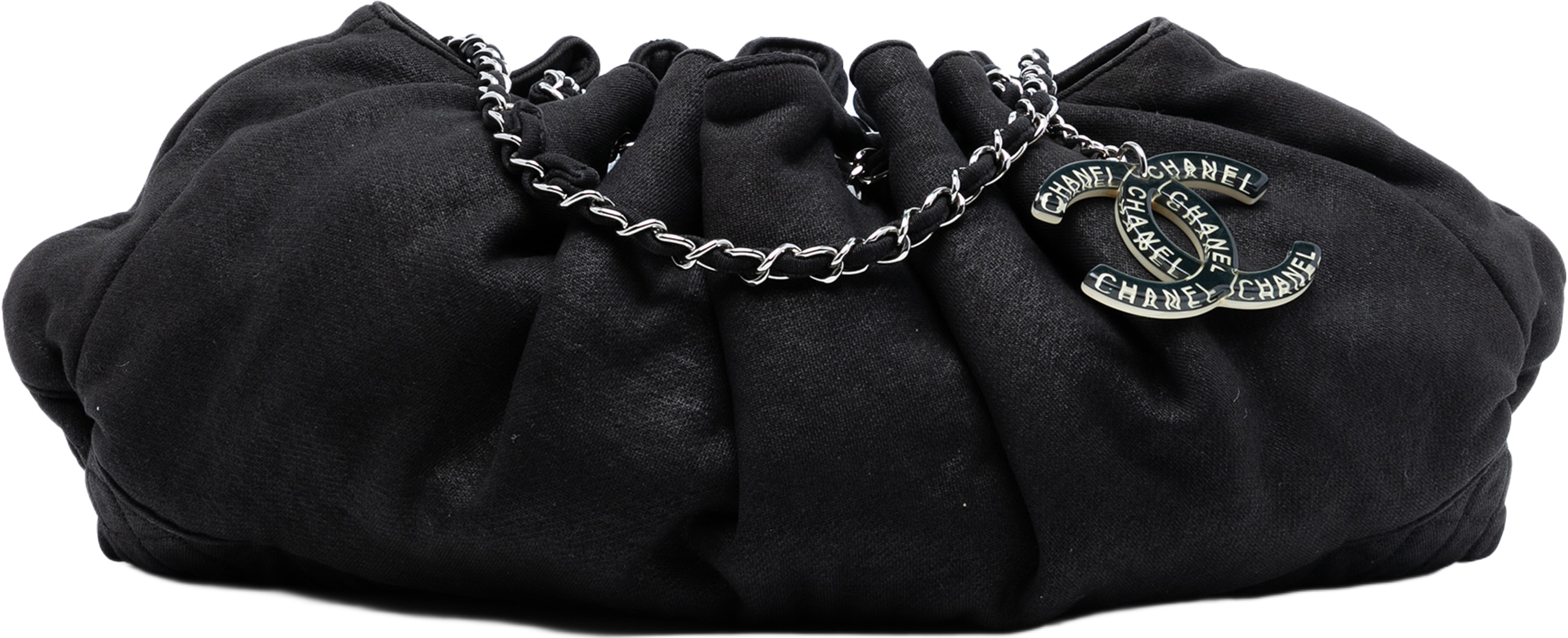 Chanel Jersey Melrose Cabas, från Luxclusif, i färgen black. Klicka för att öppna bilden i stort format