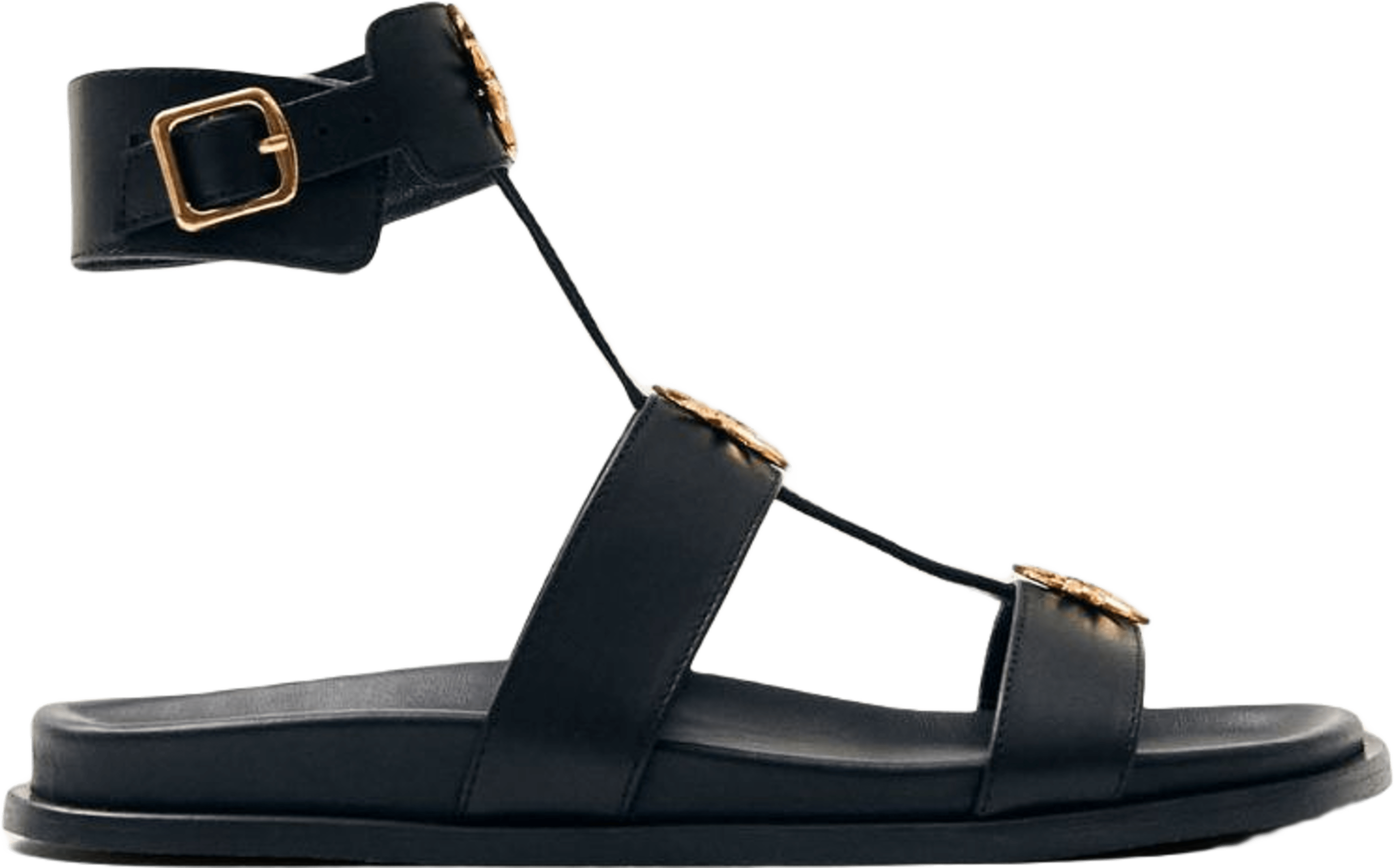 Clarisa Black Leather Sandals