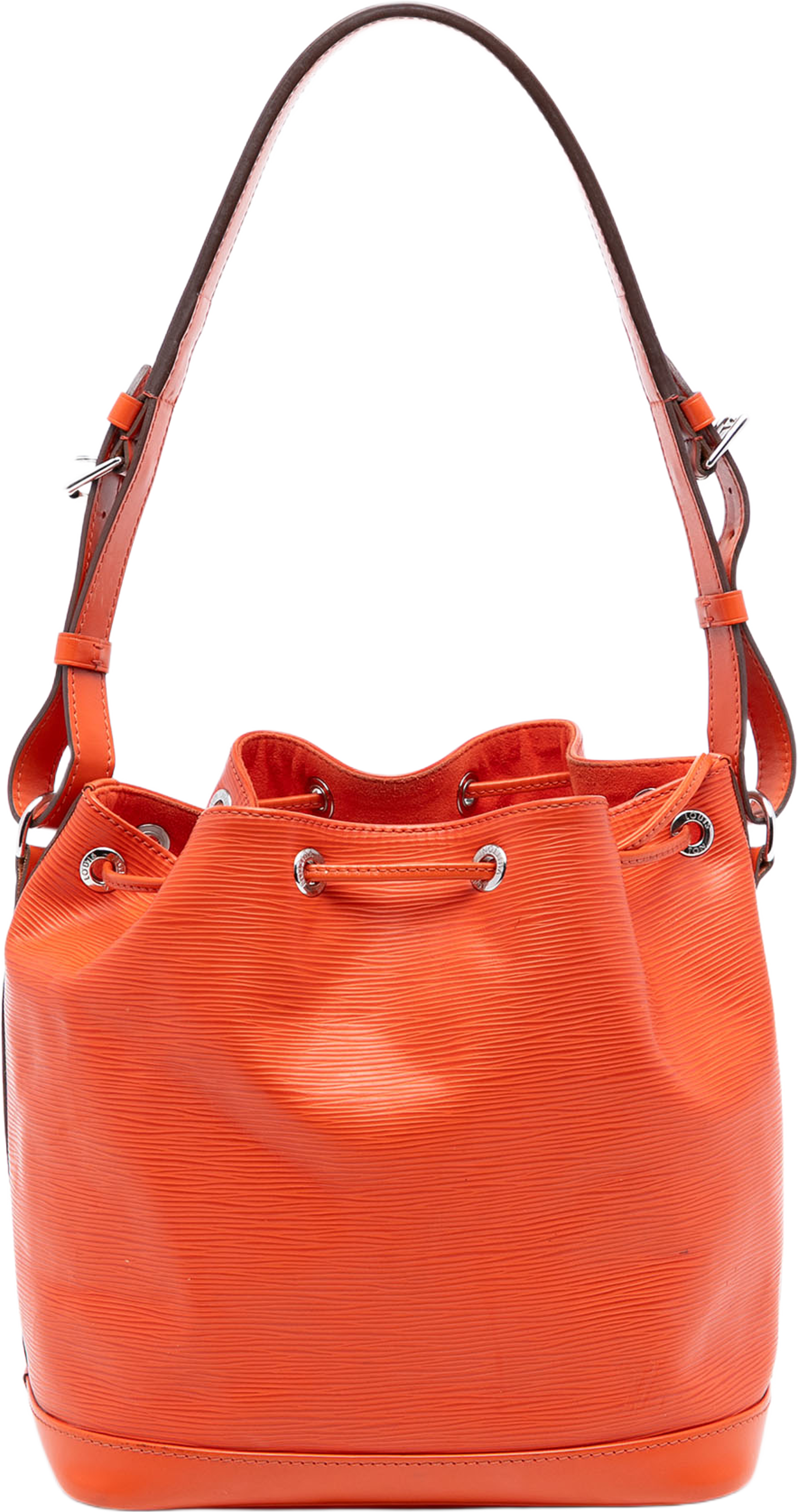 Louis Vuitton Epi Petit Noe, från Luxclusif, i färgen orange. Klicka för att öppna bilden i stort format