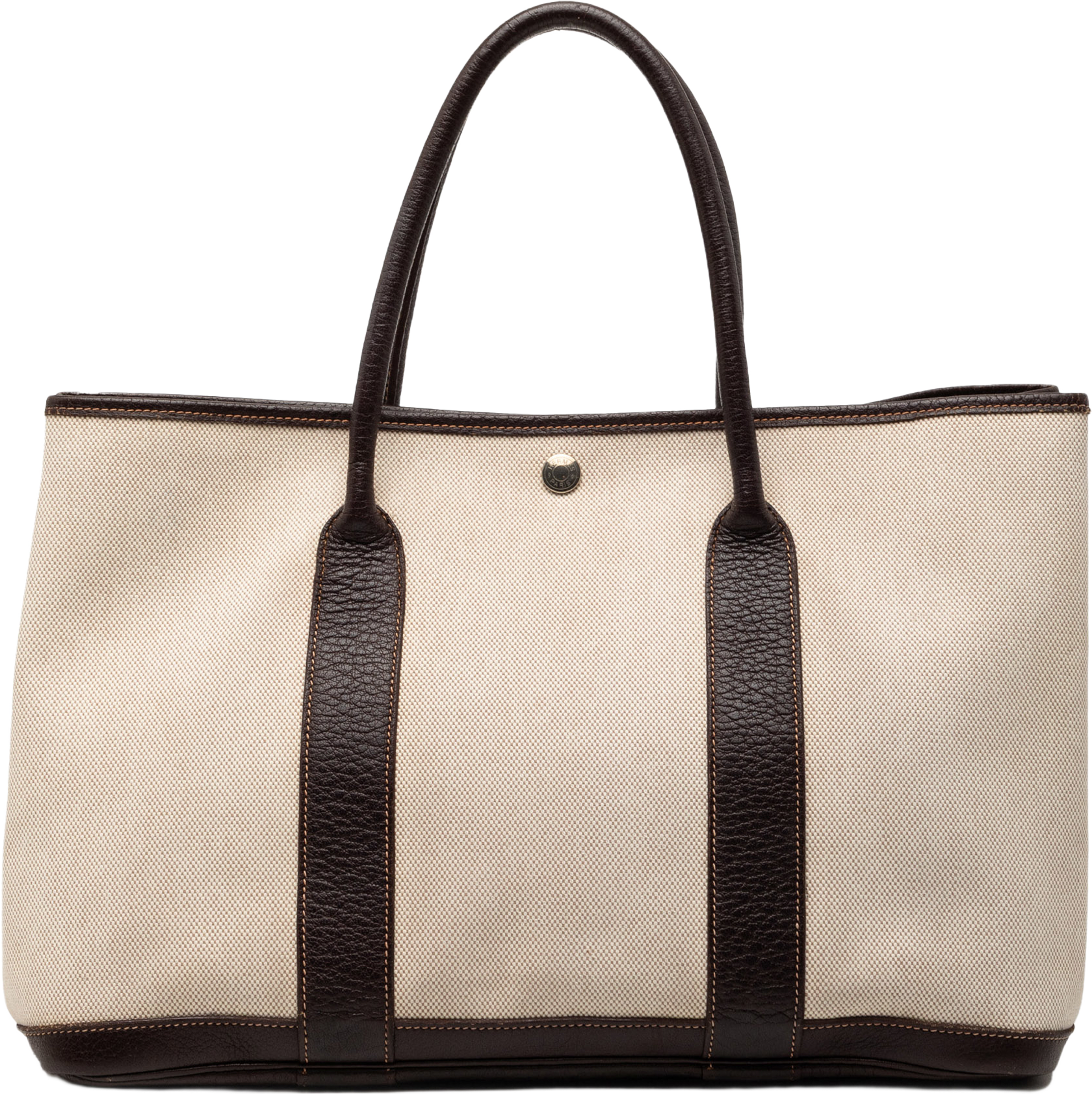 Hermès Toile And Negonda Garden Party 36, från Luxclusif, i färgen beige. Klicka för att öppna bilden i stort format