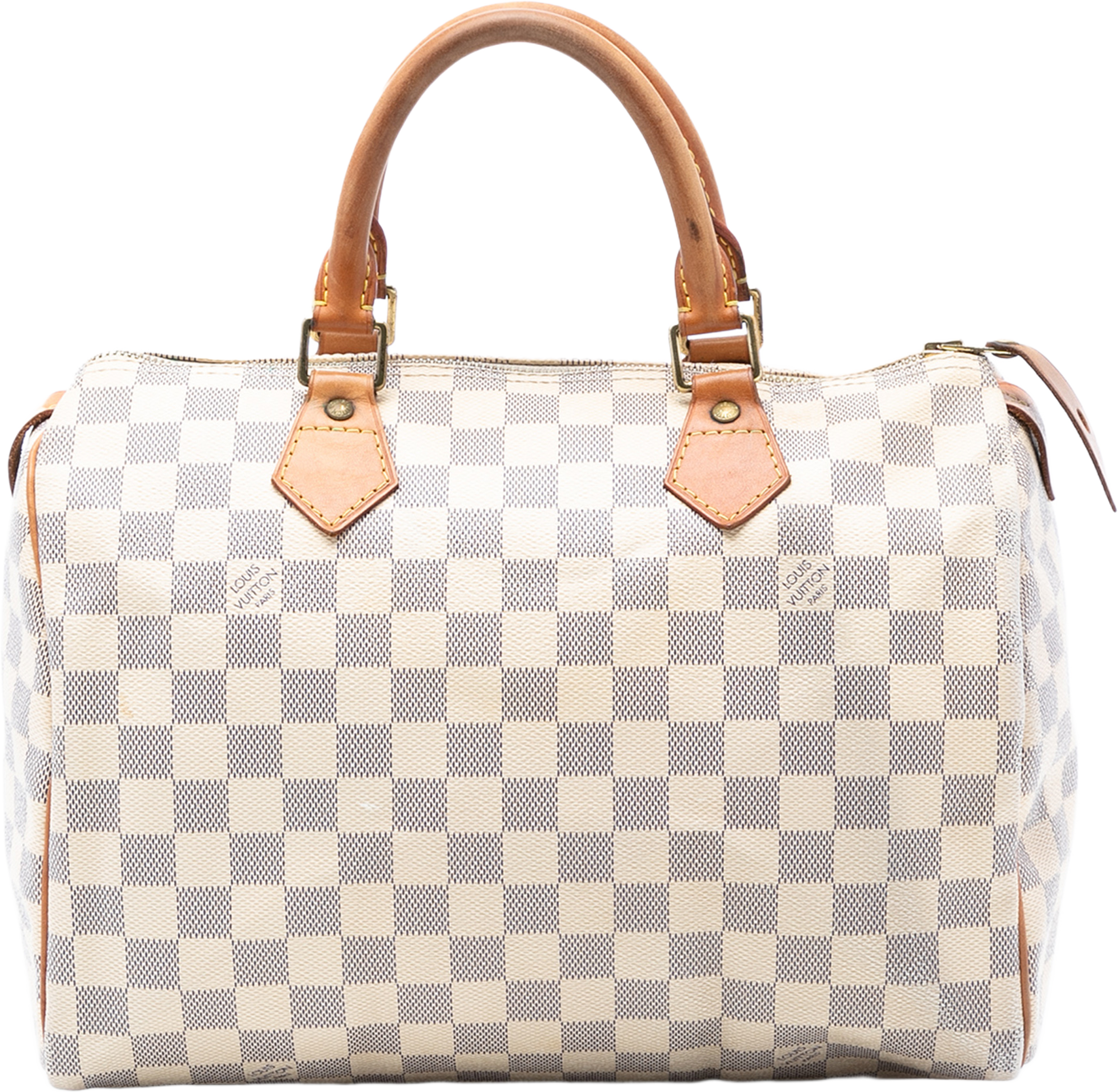 Louis Vuitton Damier Azur Speedy 30, från Luxclusif, i färgen white. Klicka för att öppna bilden i stort format