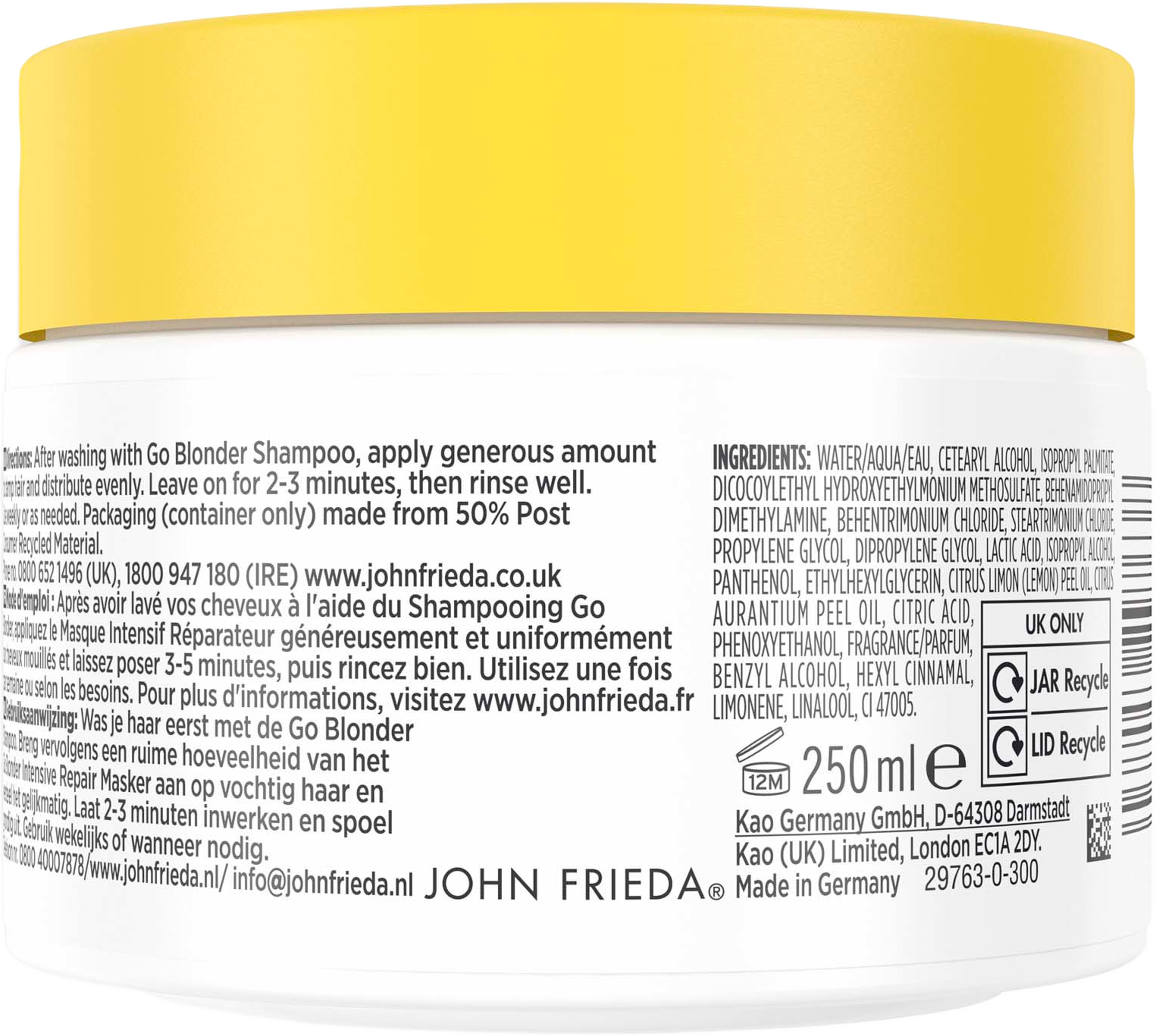 Go Blonder Intensive Repair Mask, från John Frieda. Klicka för att öppna bilden i stort format