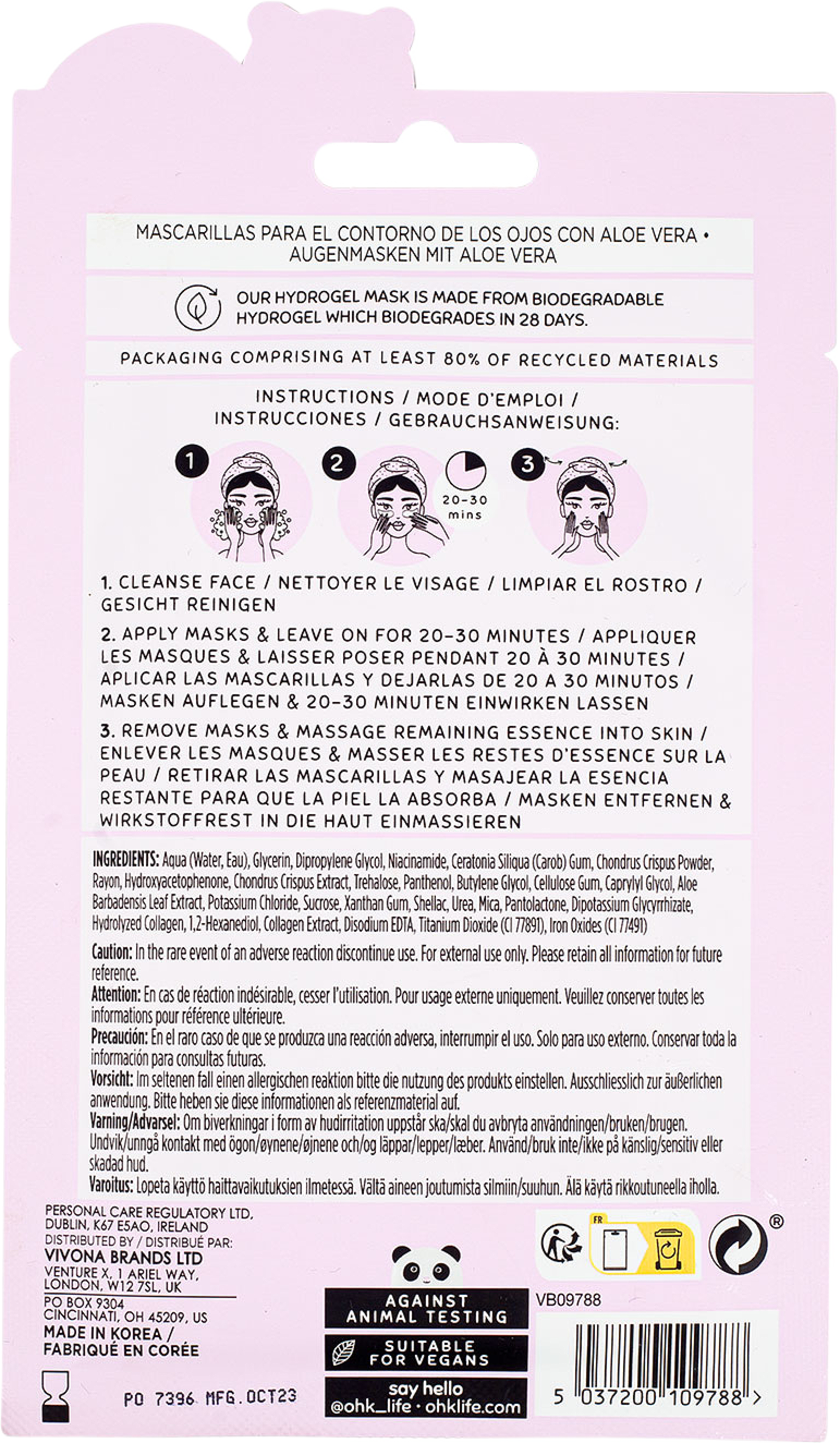 Aloe & Collagen Eye Mask