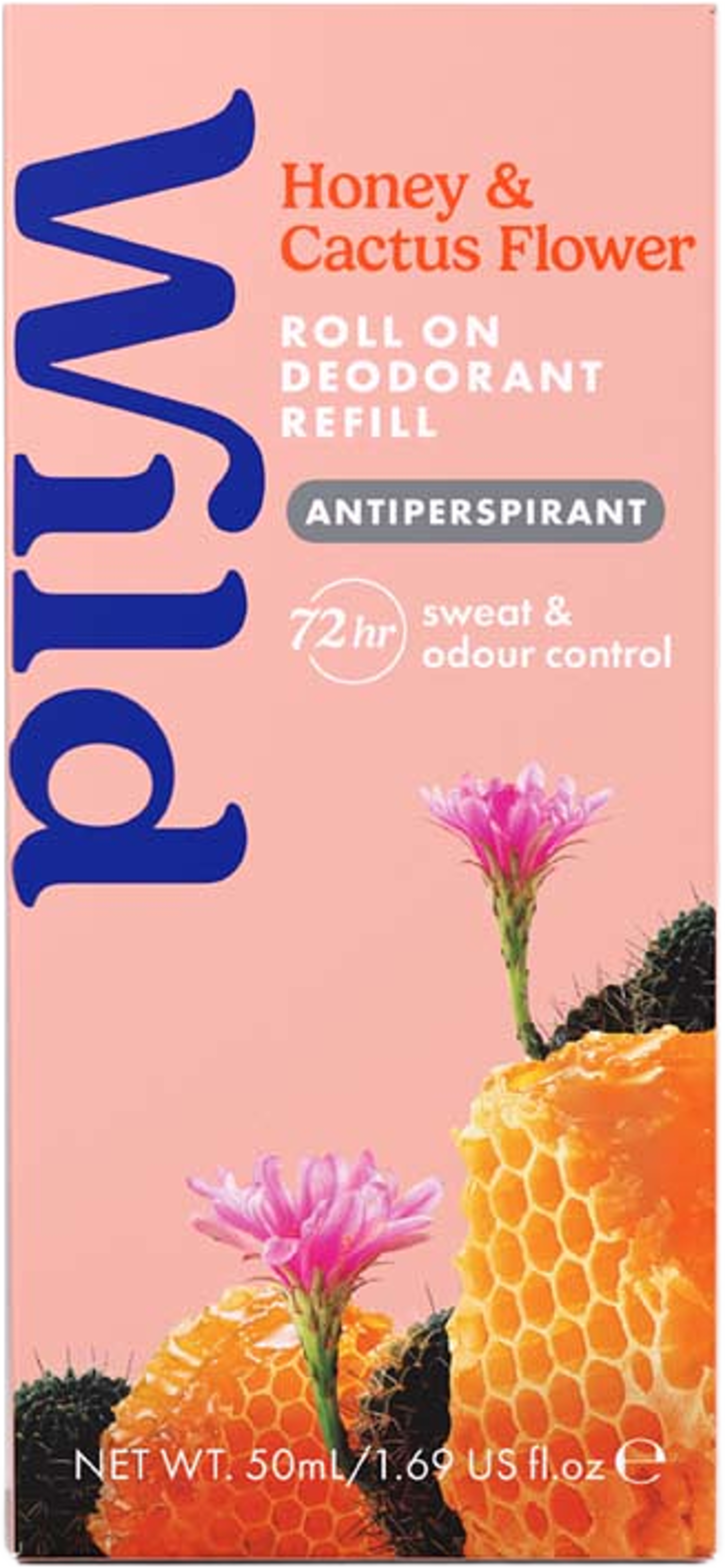 Antiperspirant Roll-on Refill Honung & Kaktusblomma, från Wild. Klicka för att öppna bilden i stort format