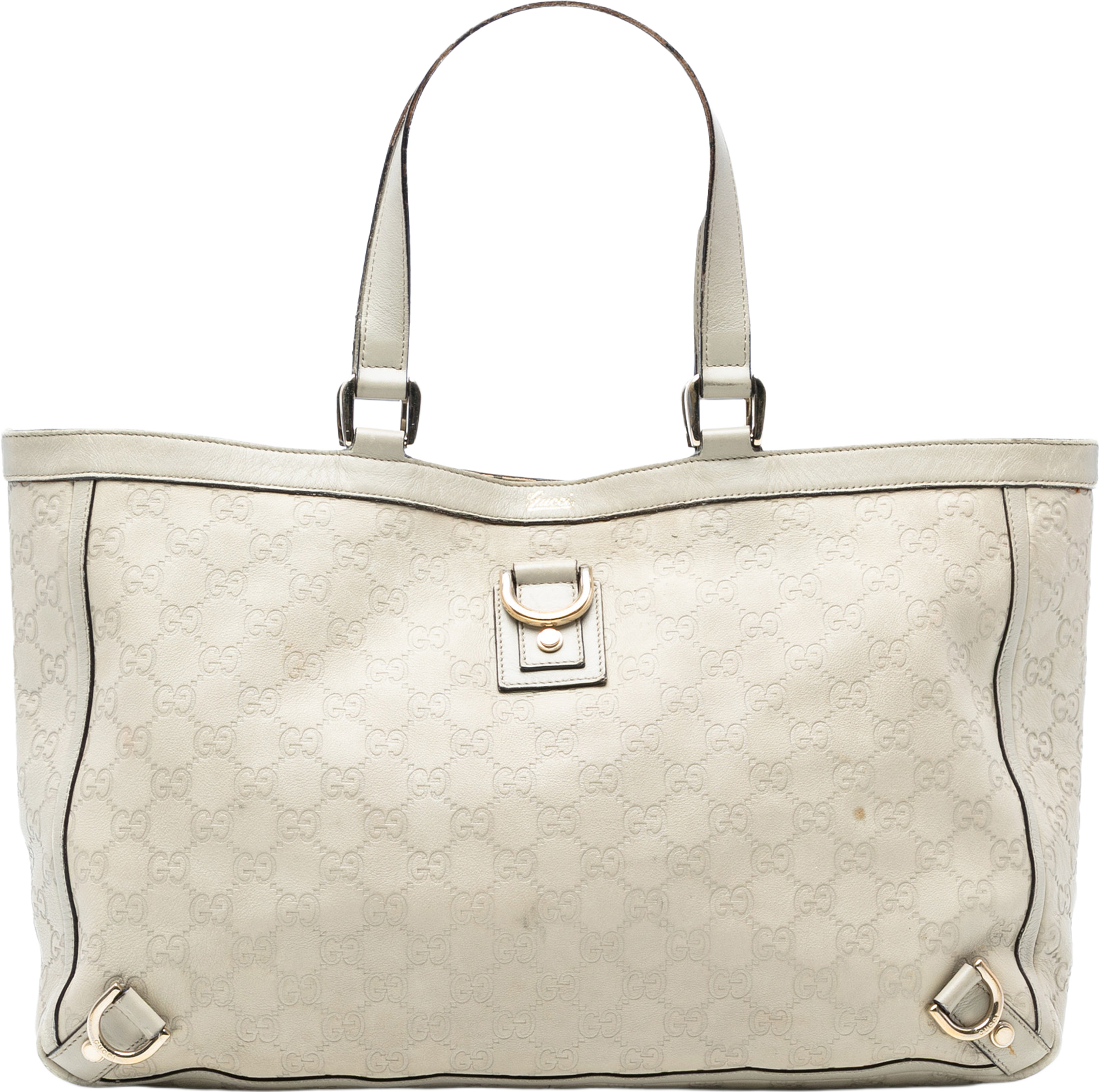 Gucci Guccissima Abbey D Ring Tote, från Luxclusif, i färgen ivory. Klicka för att öppna bilden i stort format