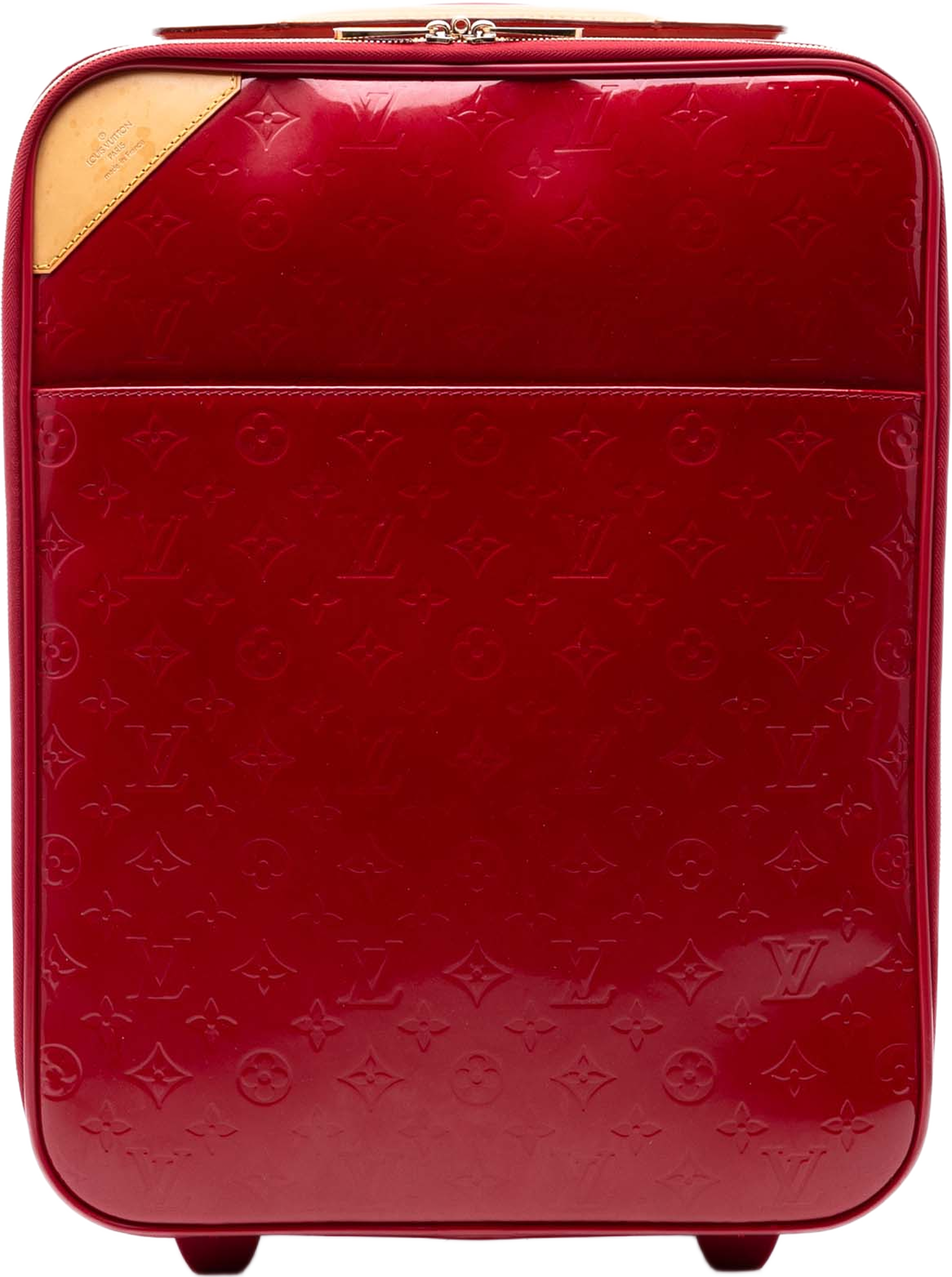 Louis Vuitton Monogram Vernis Pegase 45, från Luxclusif, i färgen red. Klicka för att öppna bilden i stort format