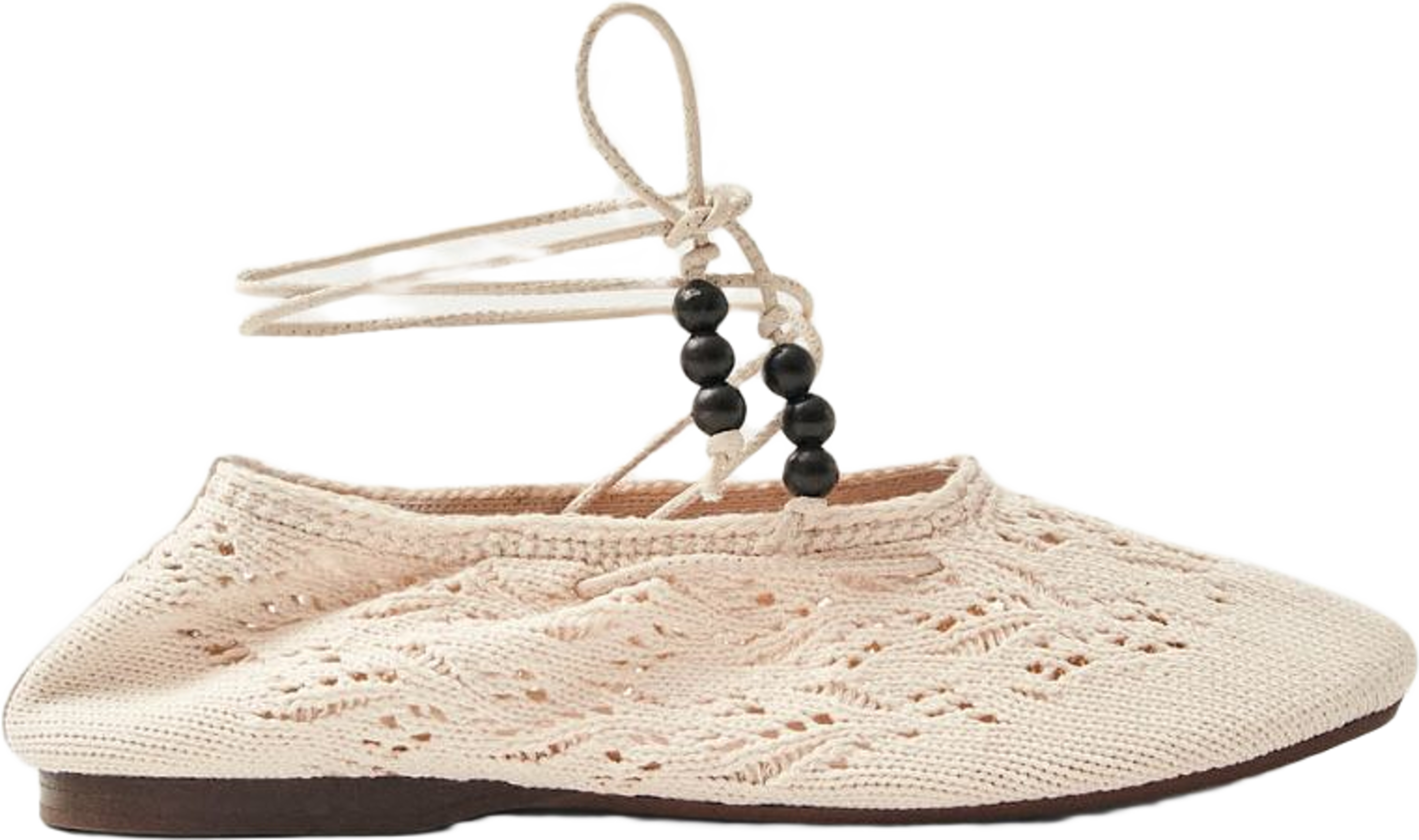 Rosemary Crochet Cream Ballet Flats