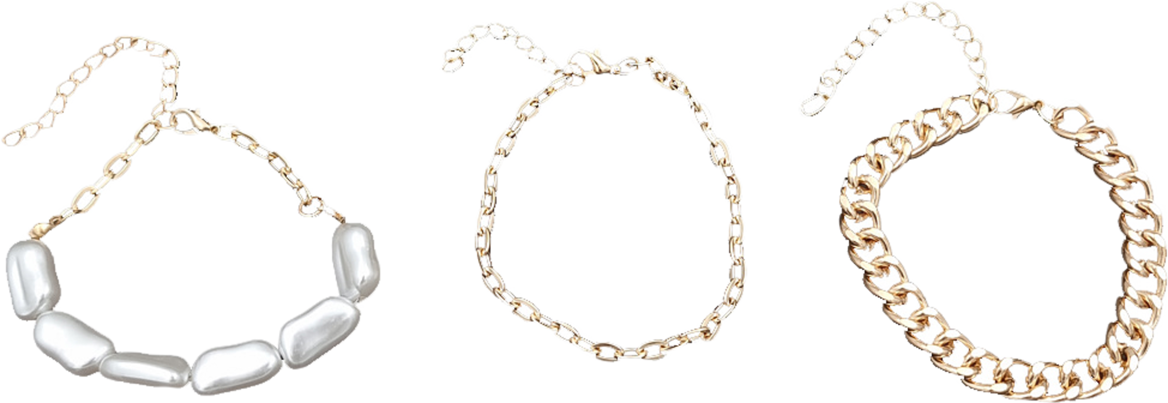 4 Pack Armband Med Olika Kedjor Och Pärlor