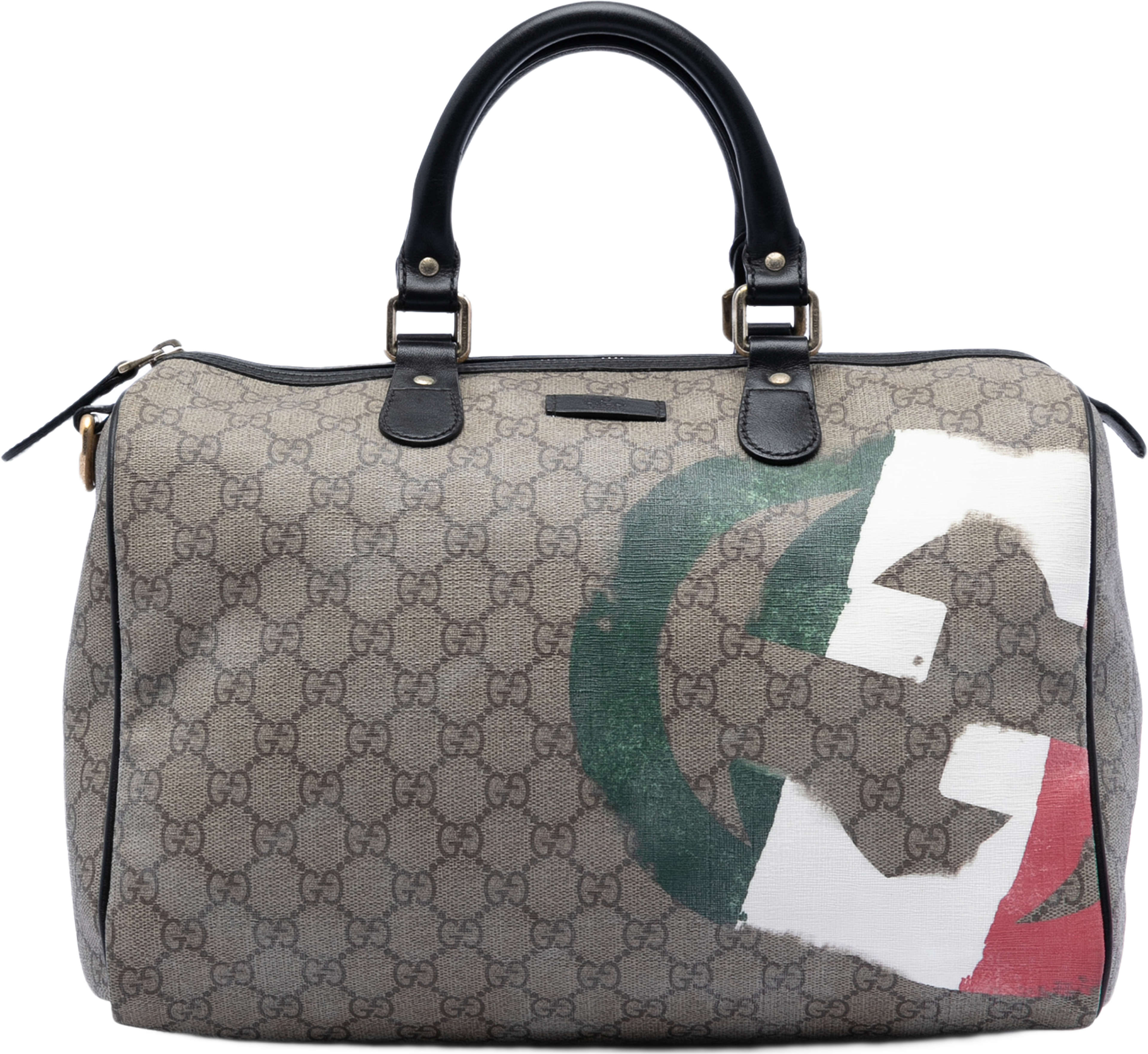 Gucci Medium Gg Supreme Italian Flag Joy Boston Bag, från Luxclusif, i färgen beige. Klicka för att öppna bilden i stort format