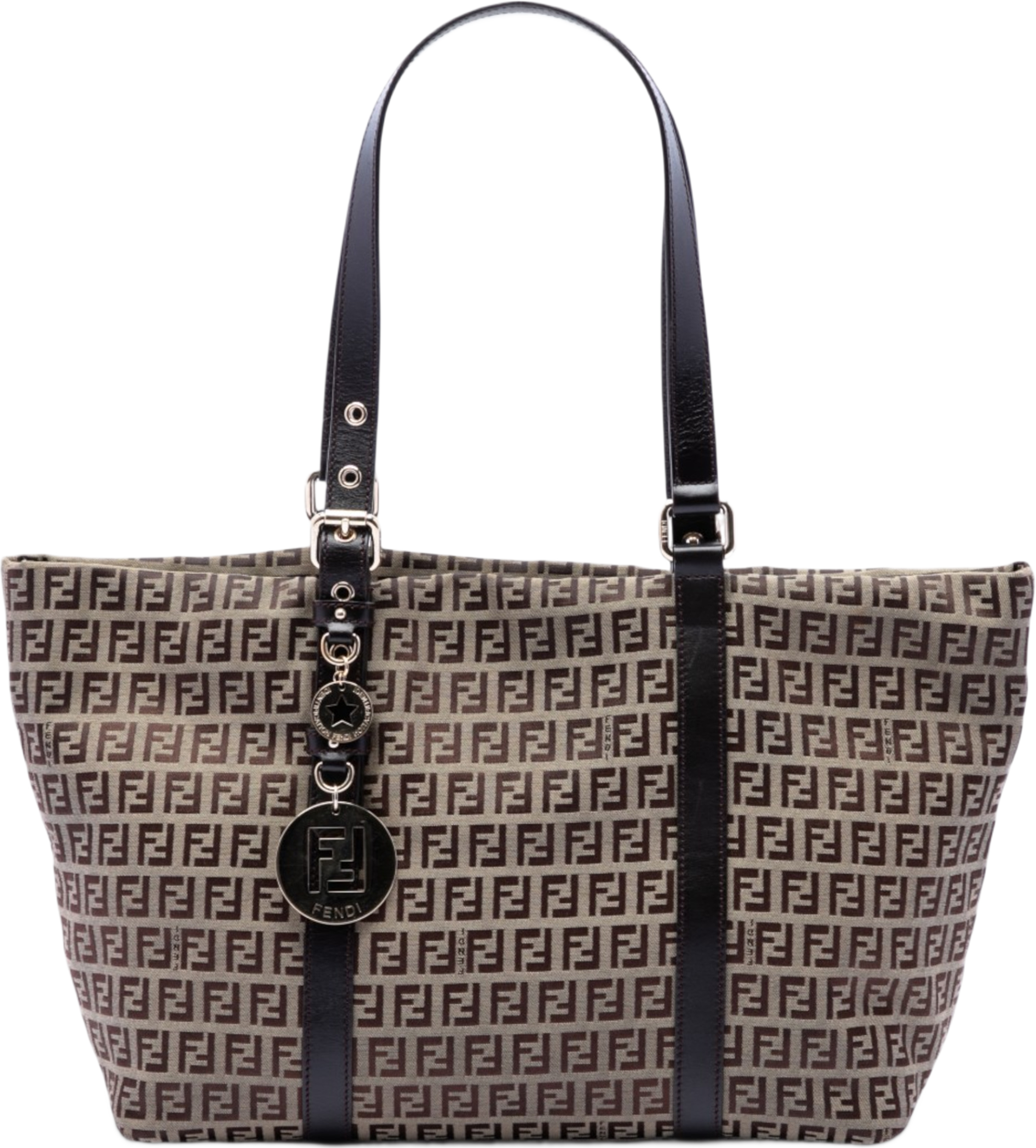 Fendi Zucchino Canvas Superstar Tote, från Luxclusif, i färgen beige. Klicka för att öppna bilden i stort format