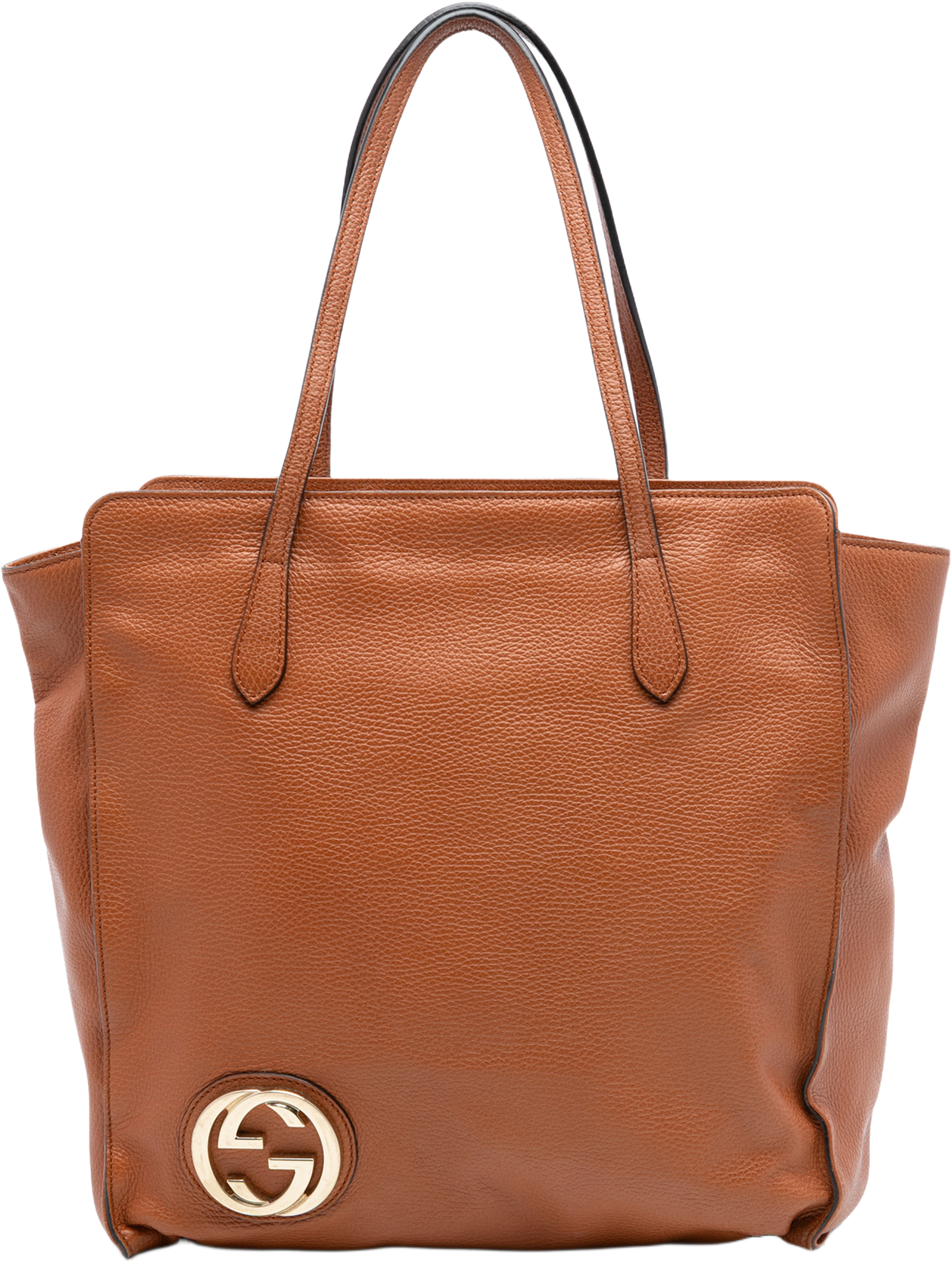 Gucci Dollar Calf Interlocking G Tote, från Luxclusif, i färgen brown. Klicka för att öppna bilden i stort format