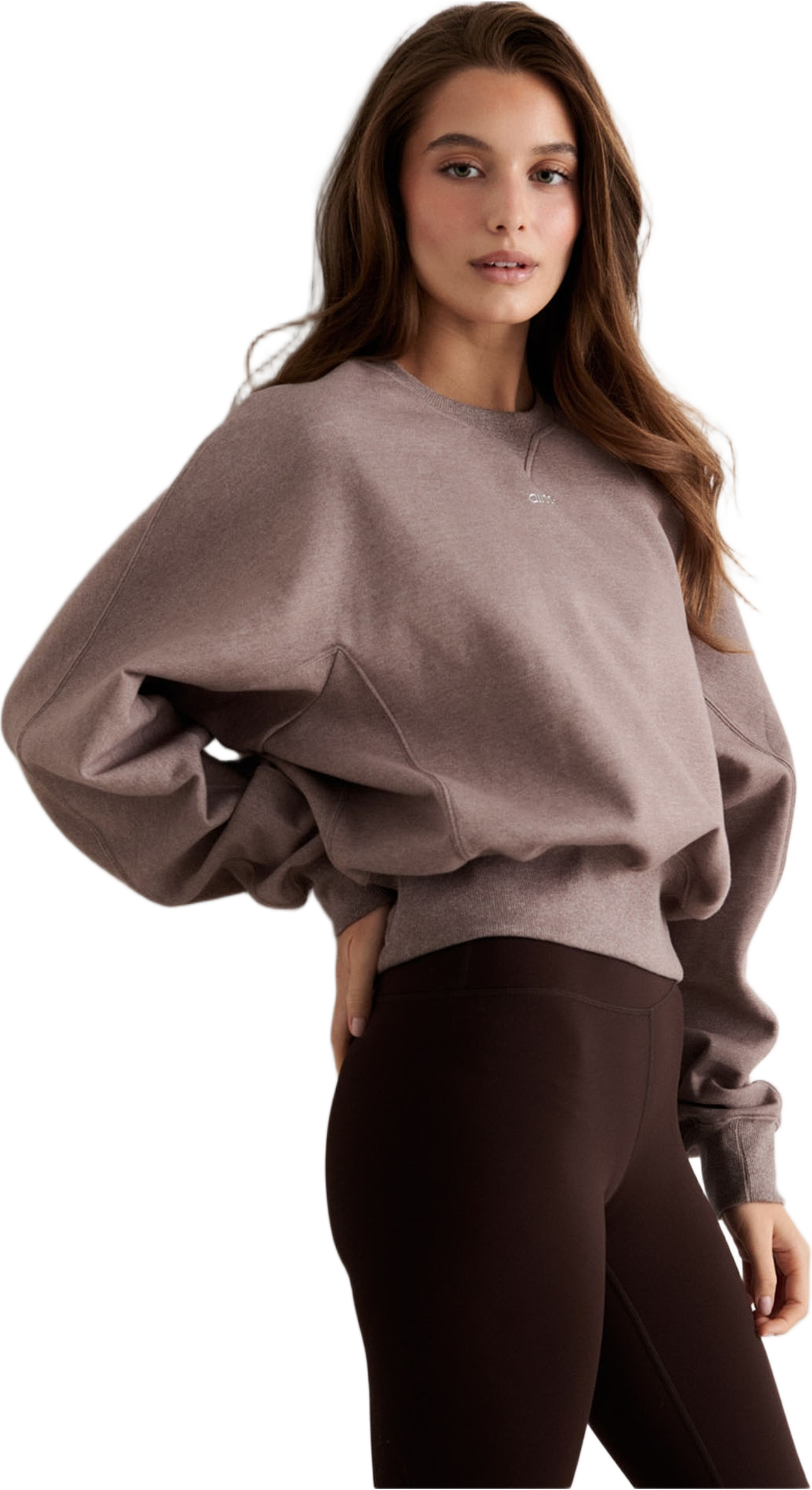 Sportif Sweatshirt, från aim'n, i färgen espresso melange. Klicka för att öppna bilden i stort format