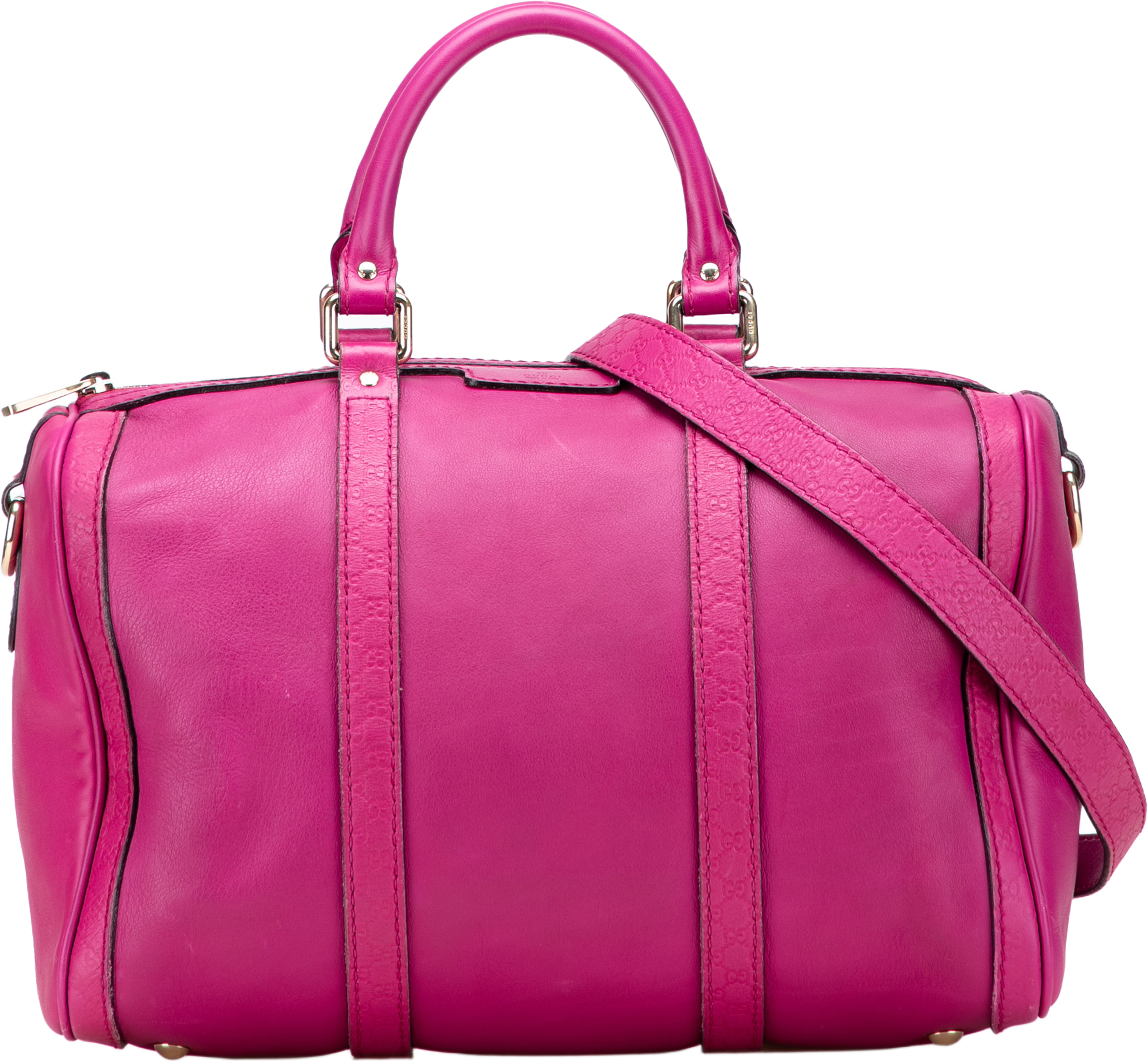 Gucci Calfskin Joy Boston Bag, från Luxclusif, i färgen dark pink. Klicka för att öppna bilden i stort format