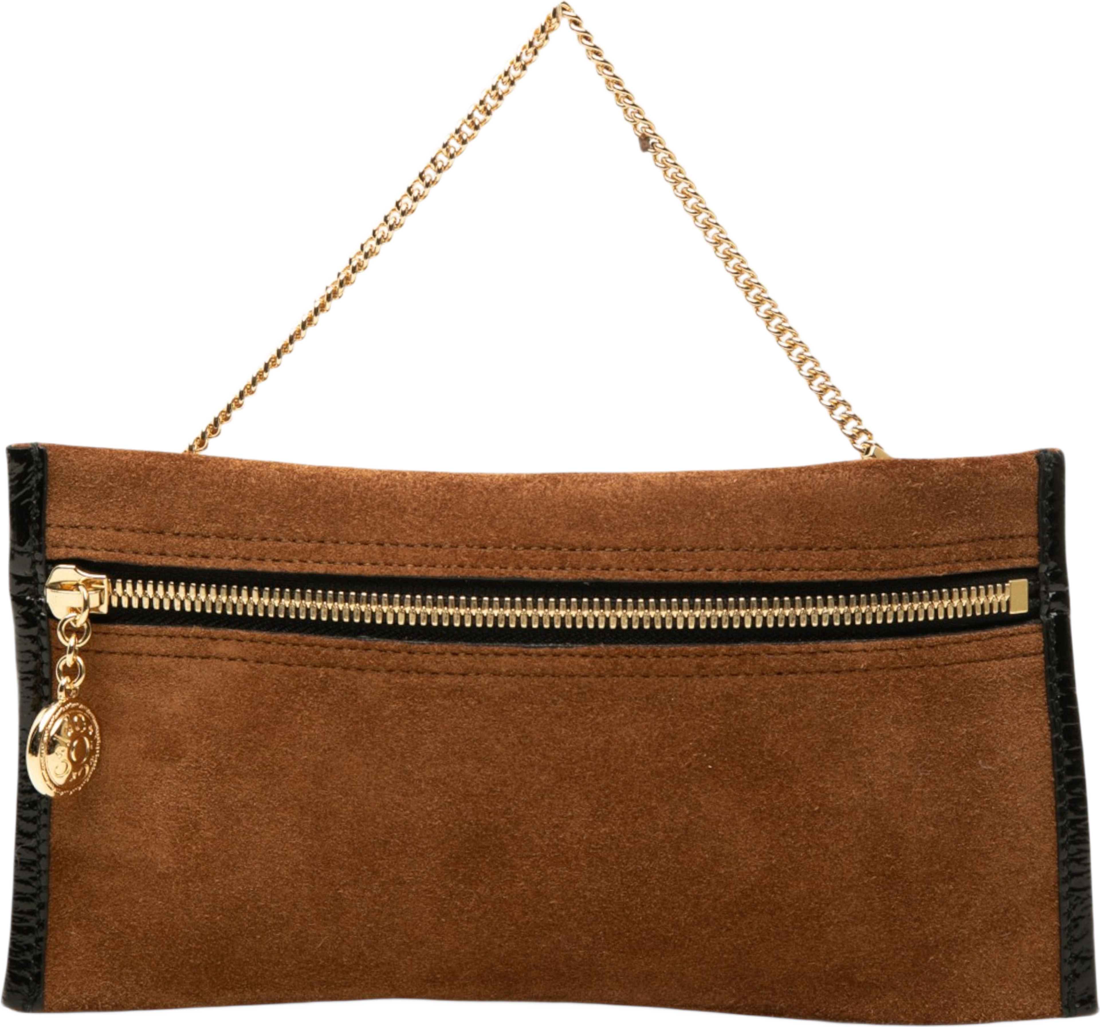Gucci Suede Rajah Pouch, från Luxclusif, i färgen brun. Klicka för att öppna bilden i stort format