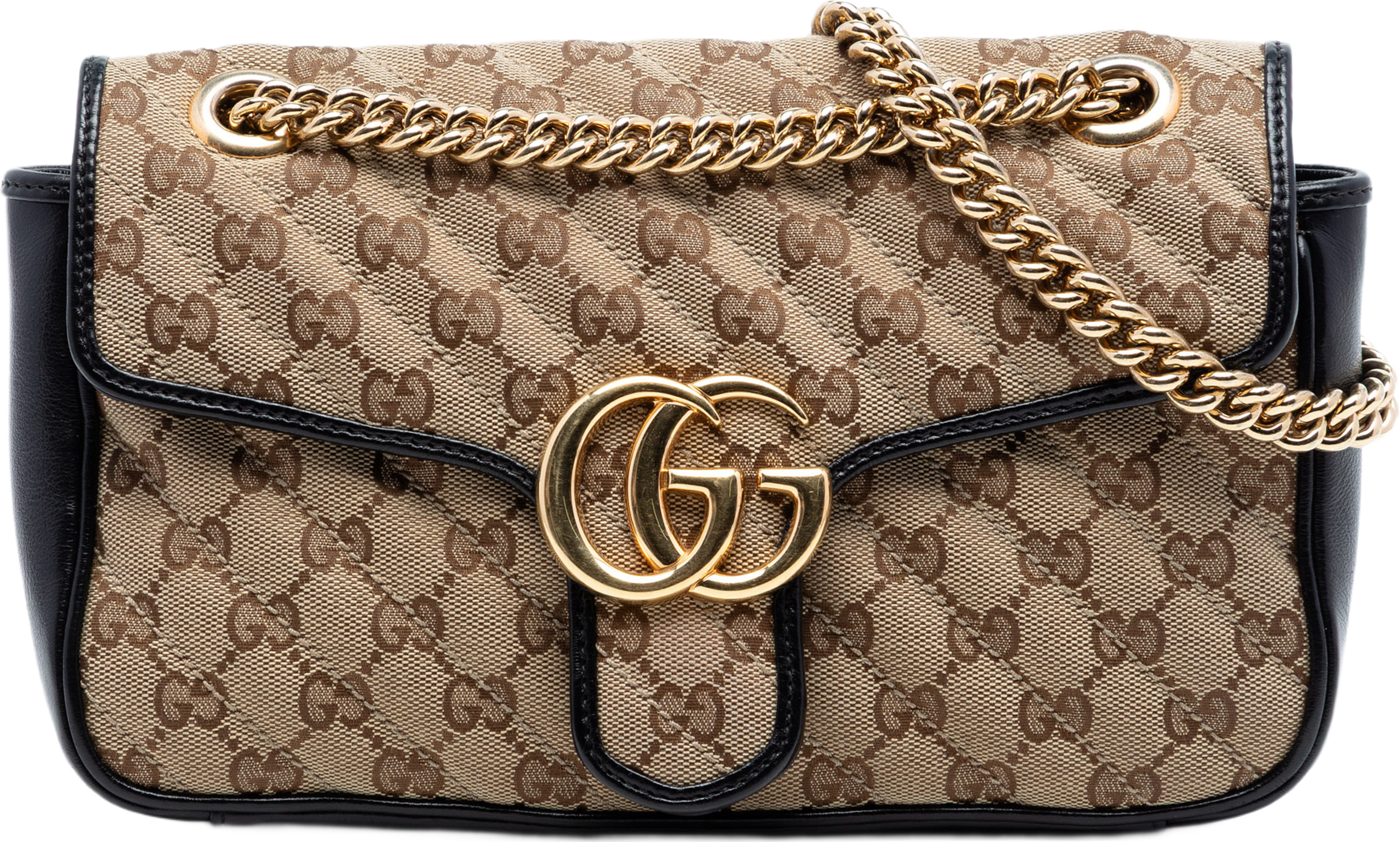 Gucci Medium Gg Marmont Matelasse Diagonal Gg Canvas Shoulder Bag, från Luxclusif, i färgen beige. Klicka för att öppna bilden i stort format