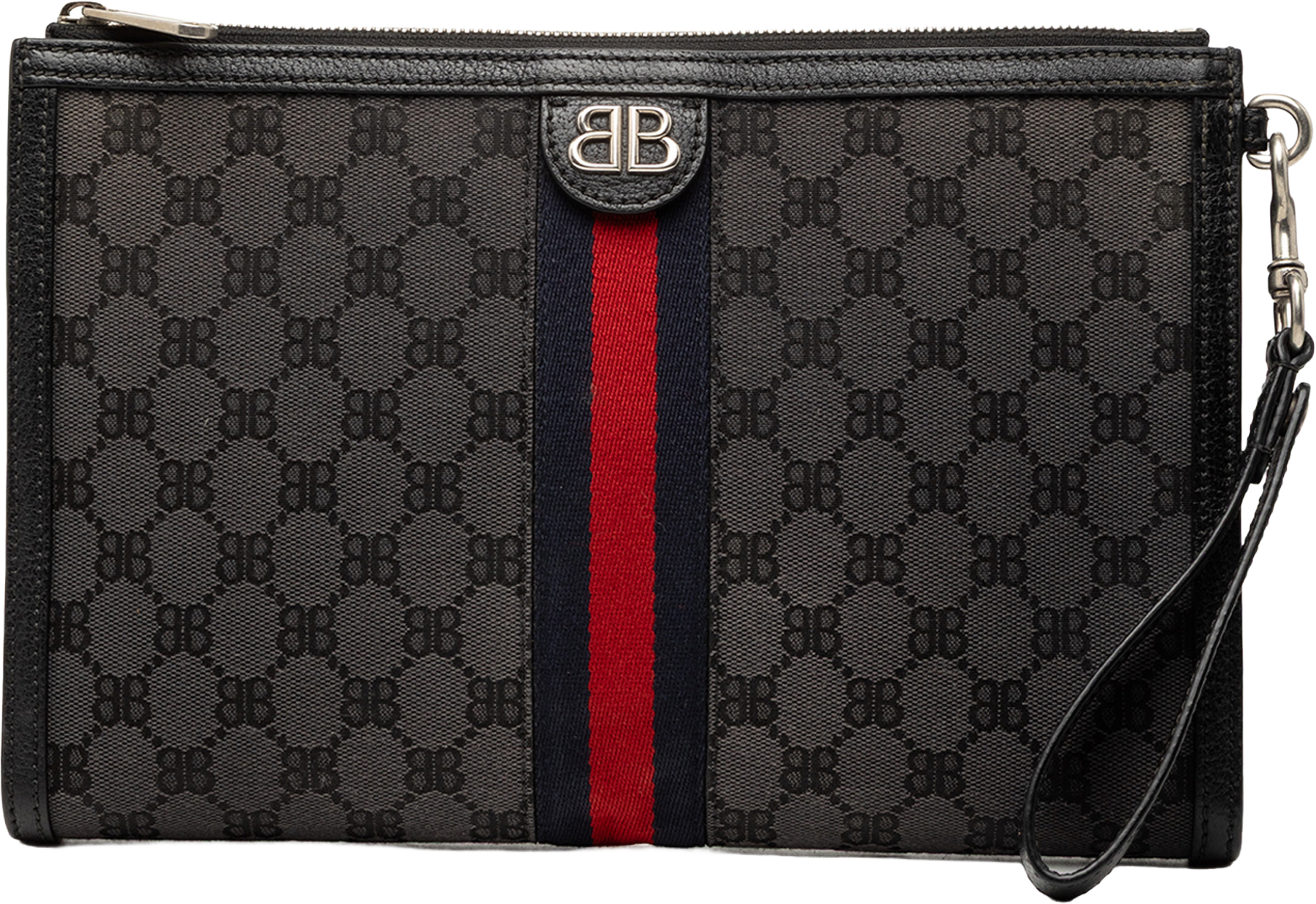 Balenciaga The Hacker Project Bb Canvas Web Ophidia Clutch, från Luxclusif, i färgen black. Klicka för att öppna bilden i stort format