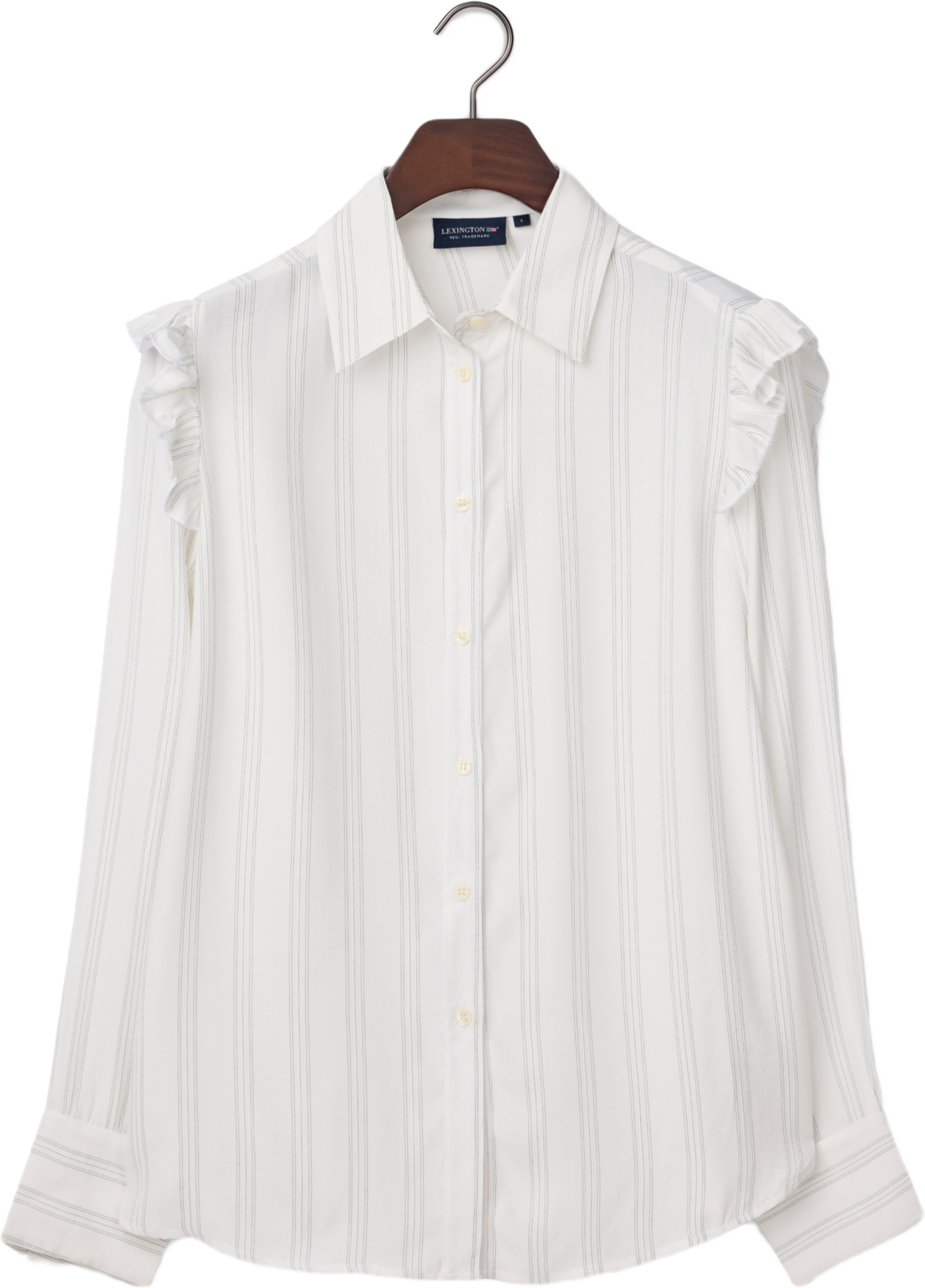 Jacquard Weave Ruffle Blouse