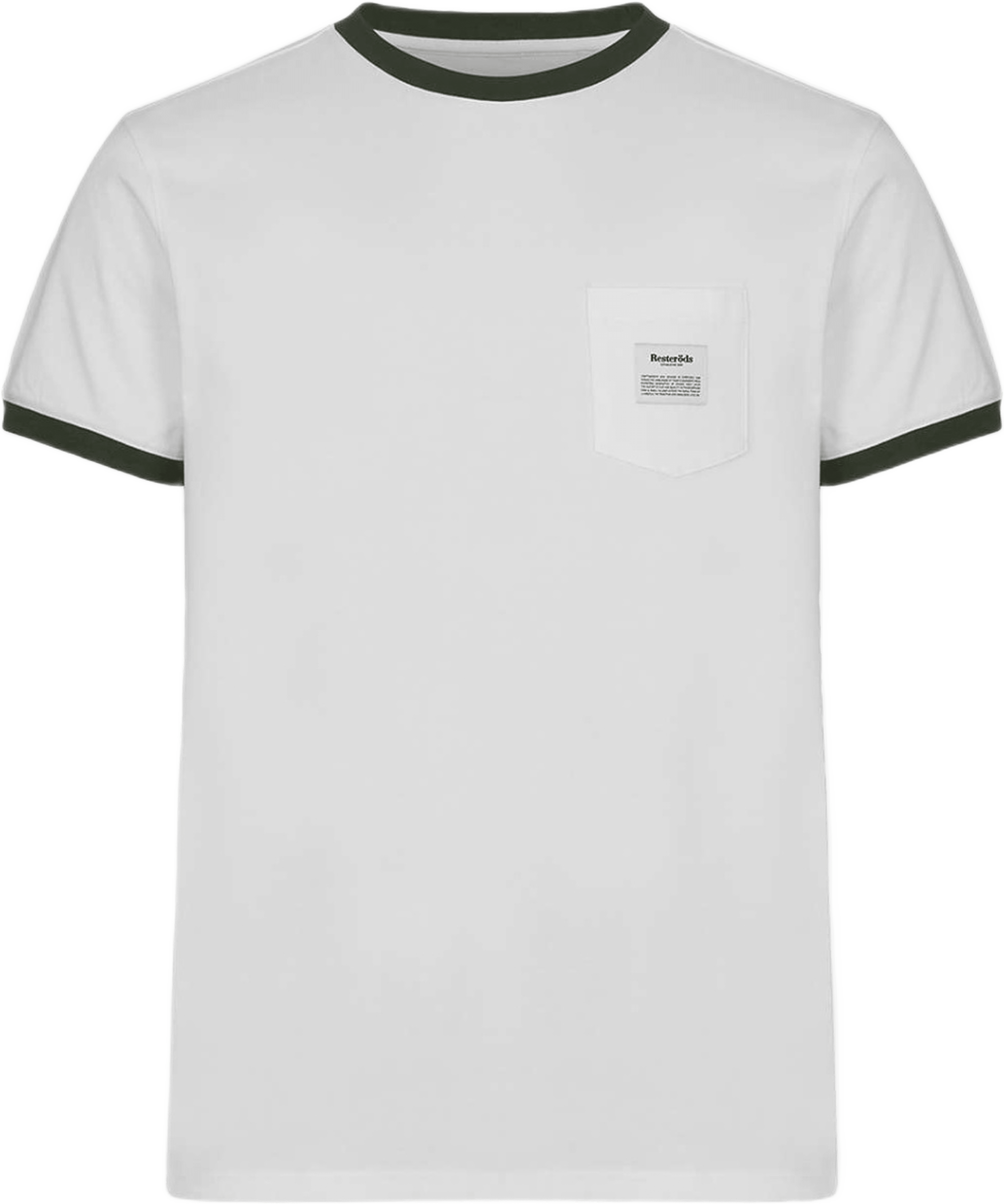Ekologisk Bomull, T-shirt "retro Pocket", Vit/grön