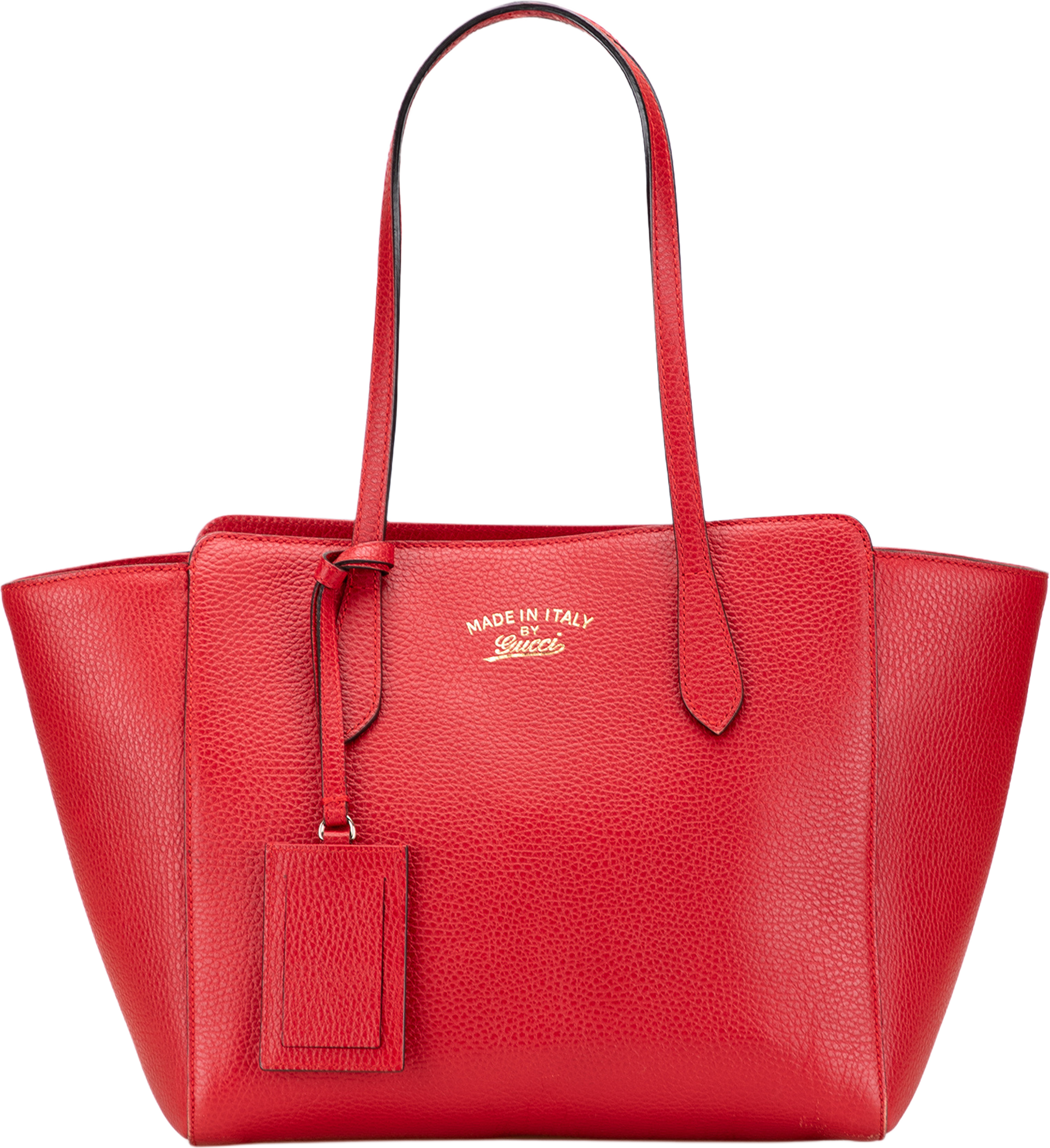 Gucci Medium Dollar Calfskin Swing Tote, från Luxclusif, i färgen red. Klicka för att öppna bilden i stort format