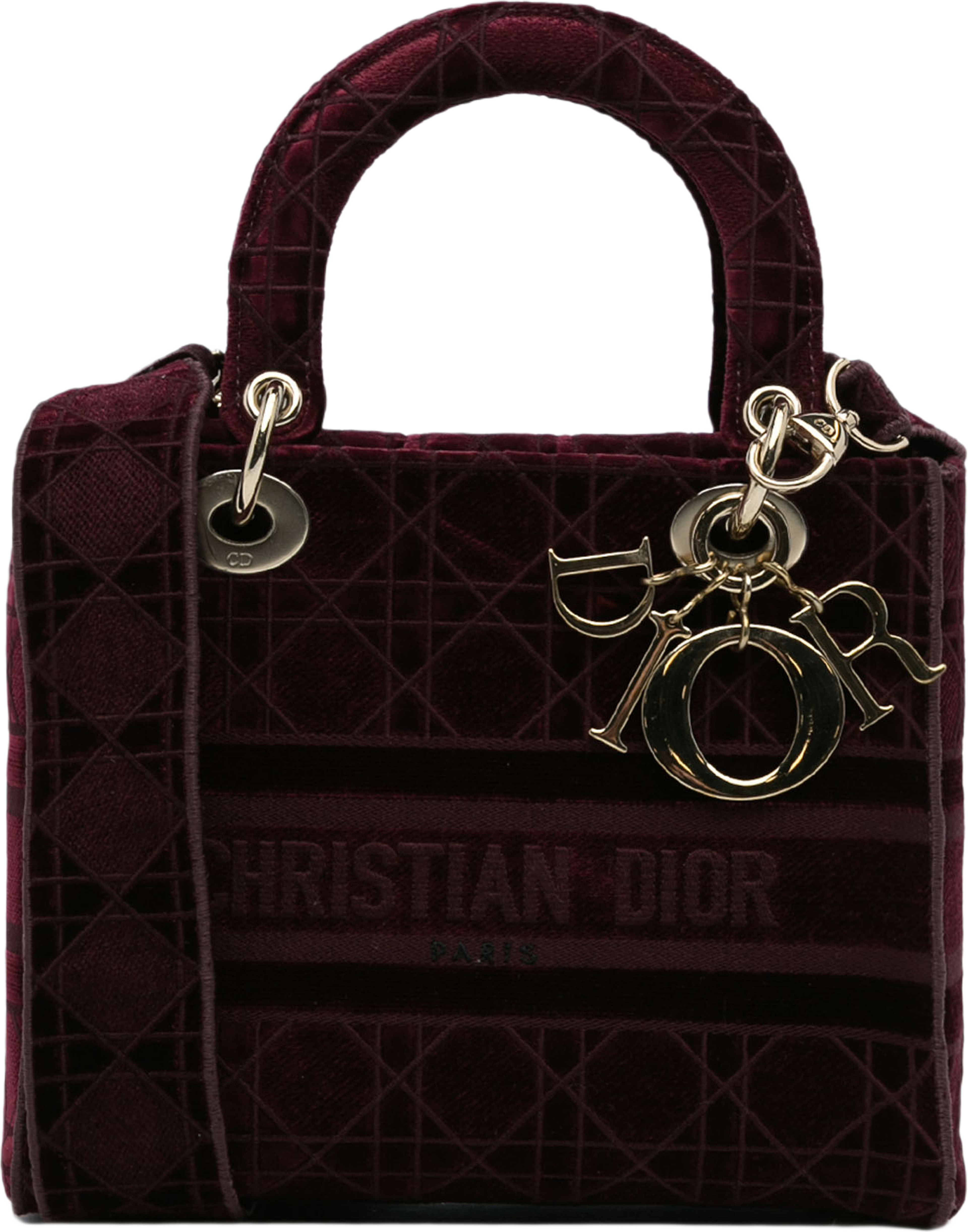 Dior Medium Cannage Velvet Lady D-lite