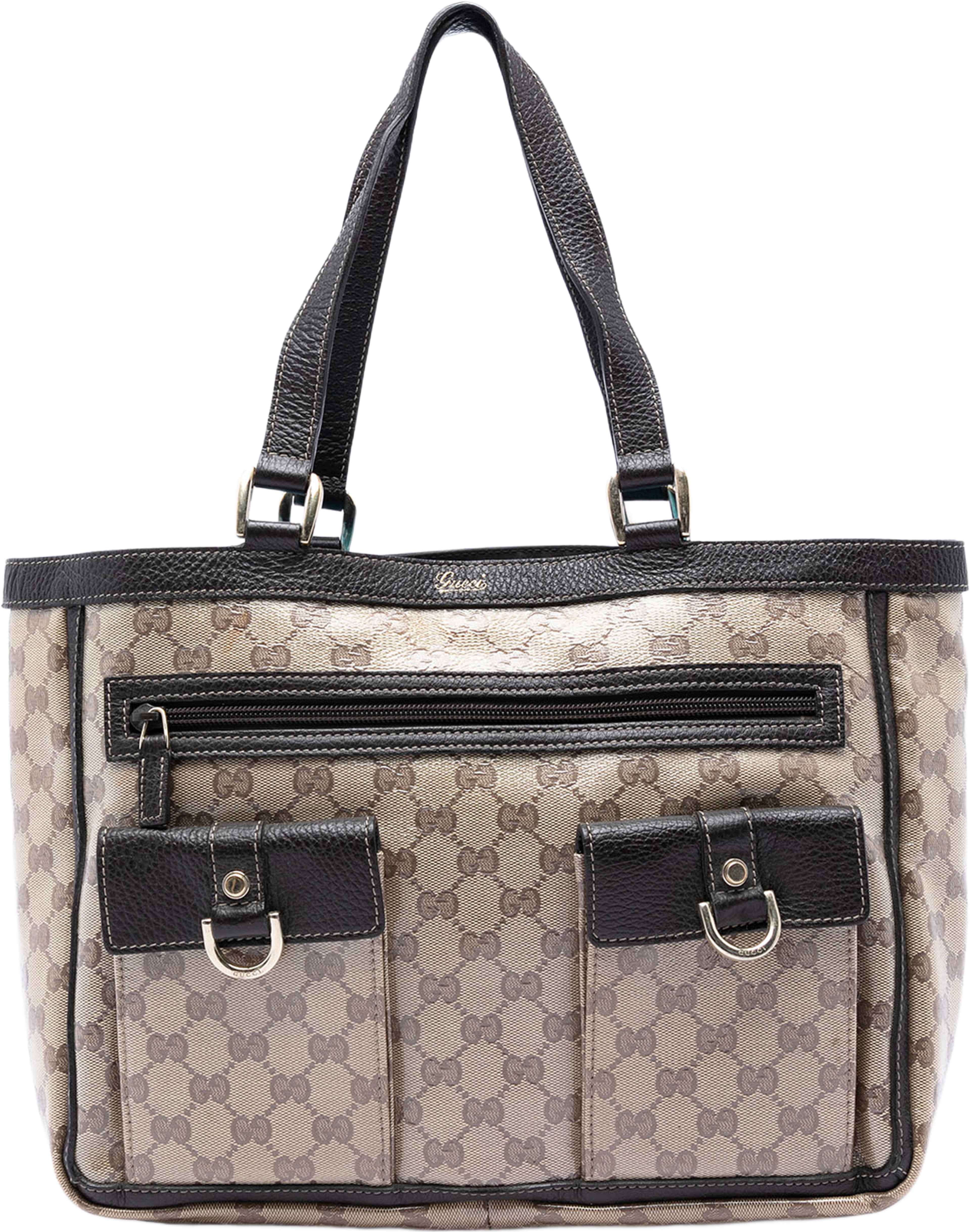 Gucci Gg Crystal Abbey D Ring Tote, från Luxclusif, i färgen beige. Klicka för att öppna bilden i stort format