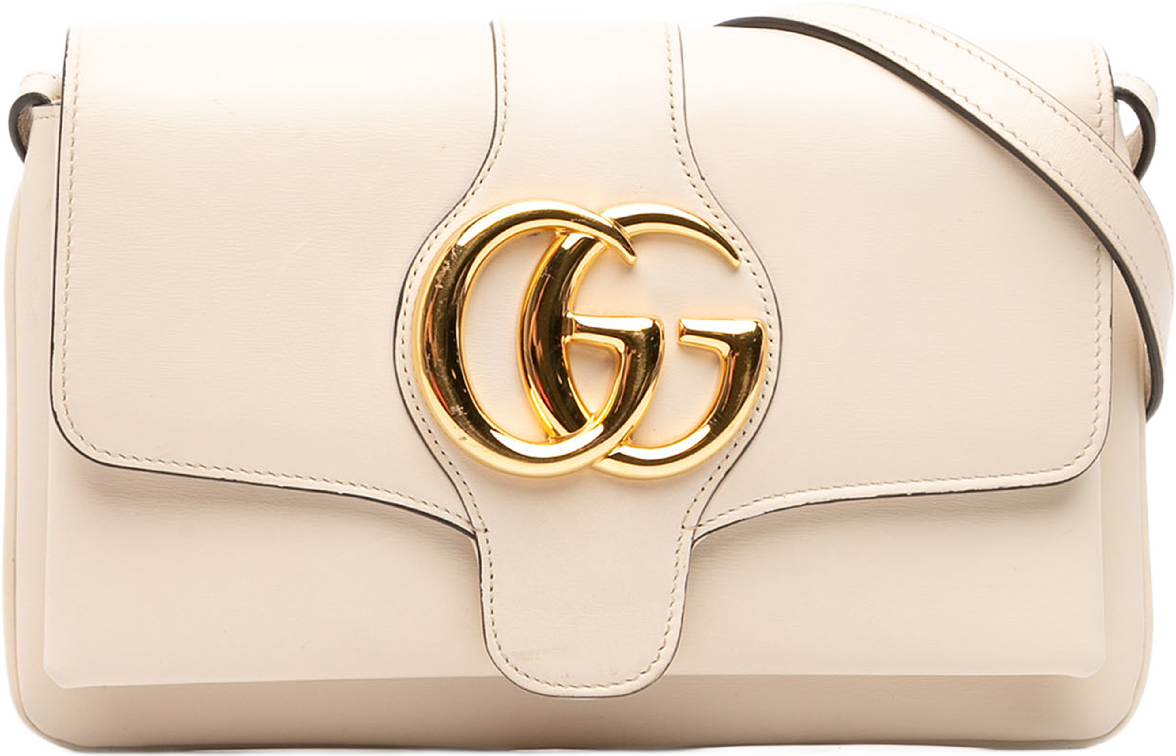 Gucci Small Leather Arli Crossbody, från Luxclusif, i färgen vit. Klicka för att öppna bilden i stort format