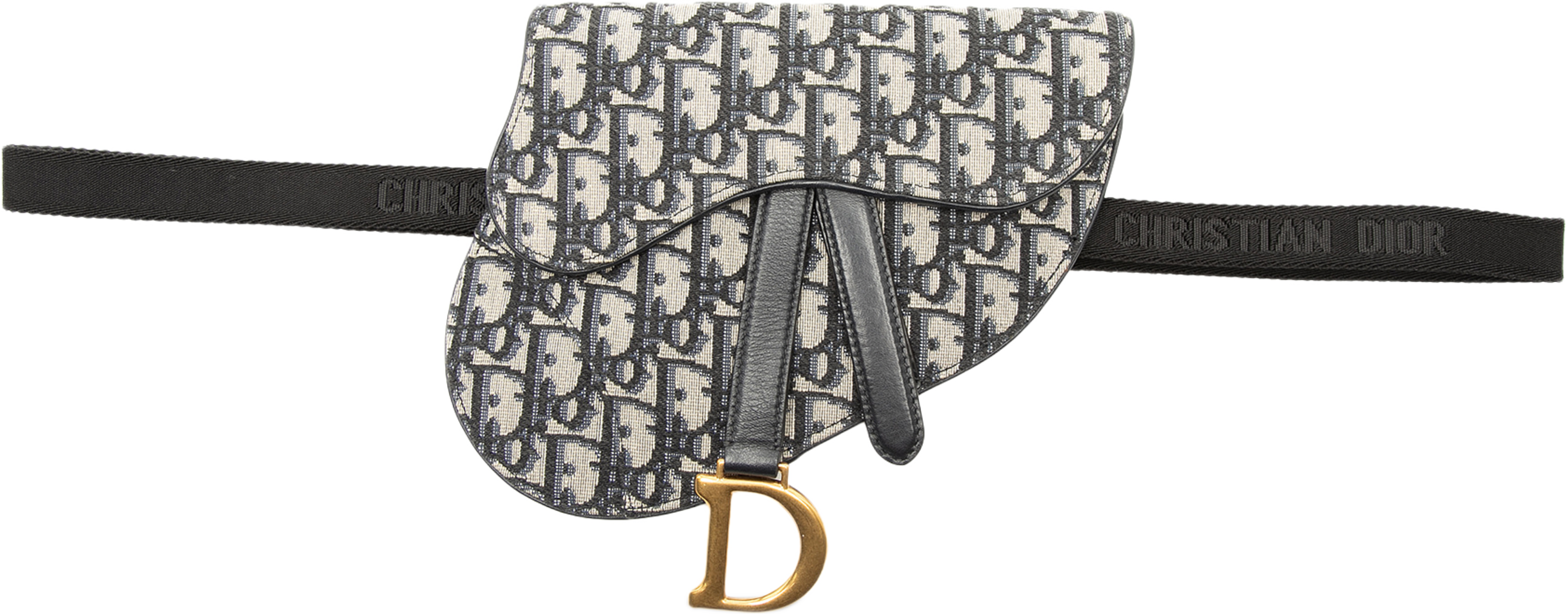 Dior Oblique Canvas Saddle Belt Bag, från Luxclusif, i färgen blue. Klicka för att öppna bilden i stort format