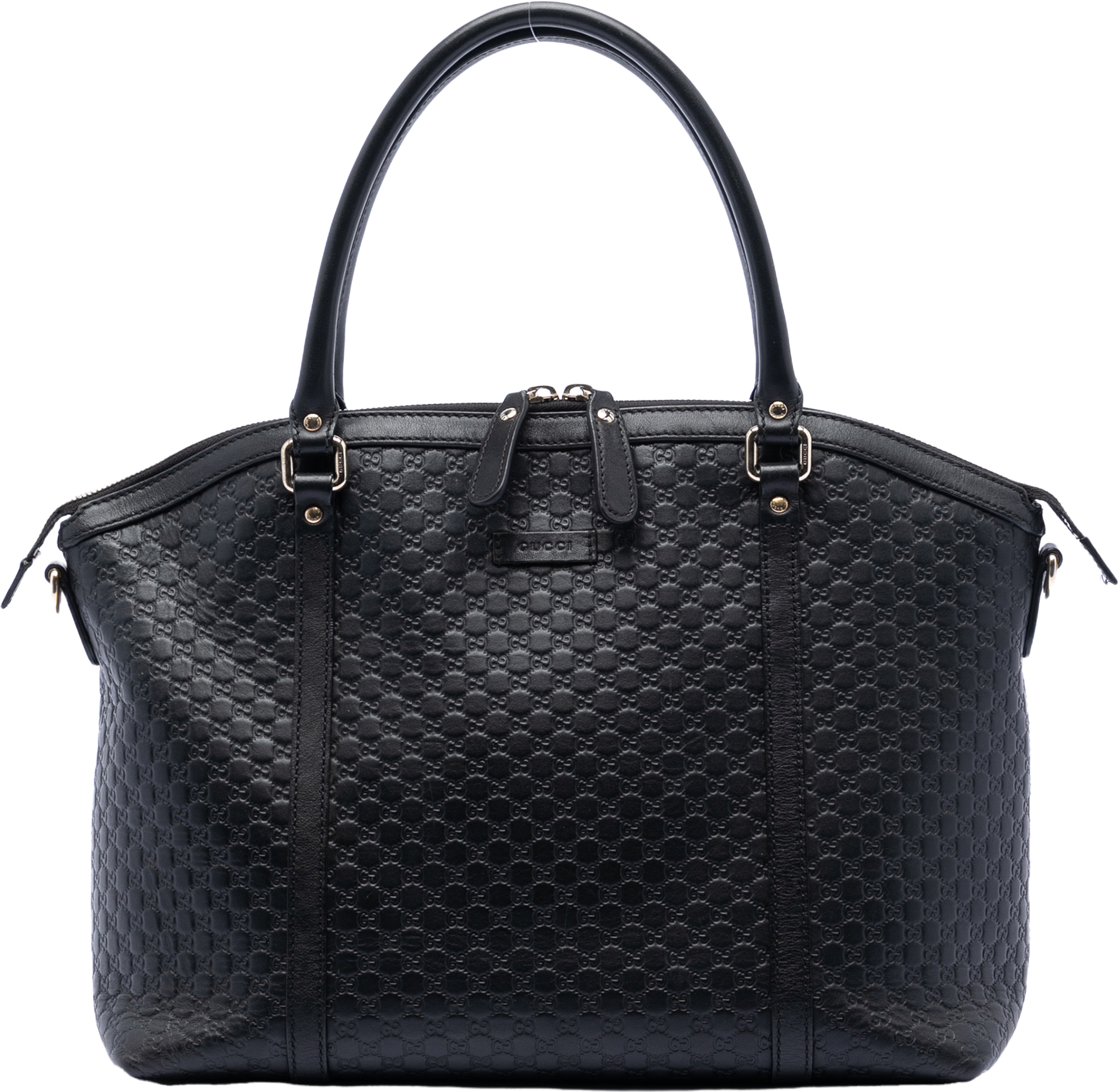 Gucci Large Microguccissima Dome Satchel, från Luxclusif, i färgen black. Klicka för att öppna bilden i stort format
